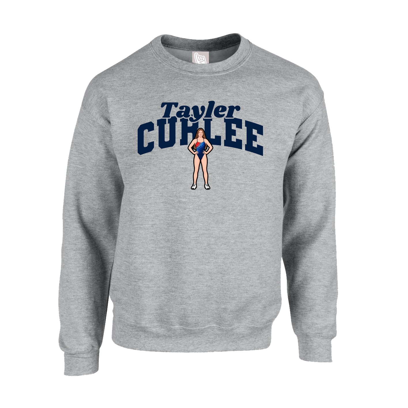 Fleece Crew — Signature Arch in Grey