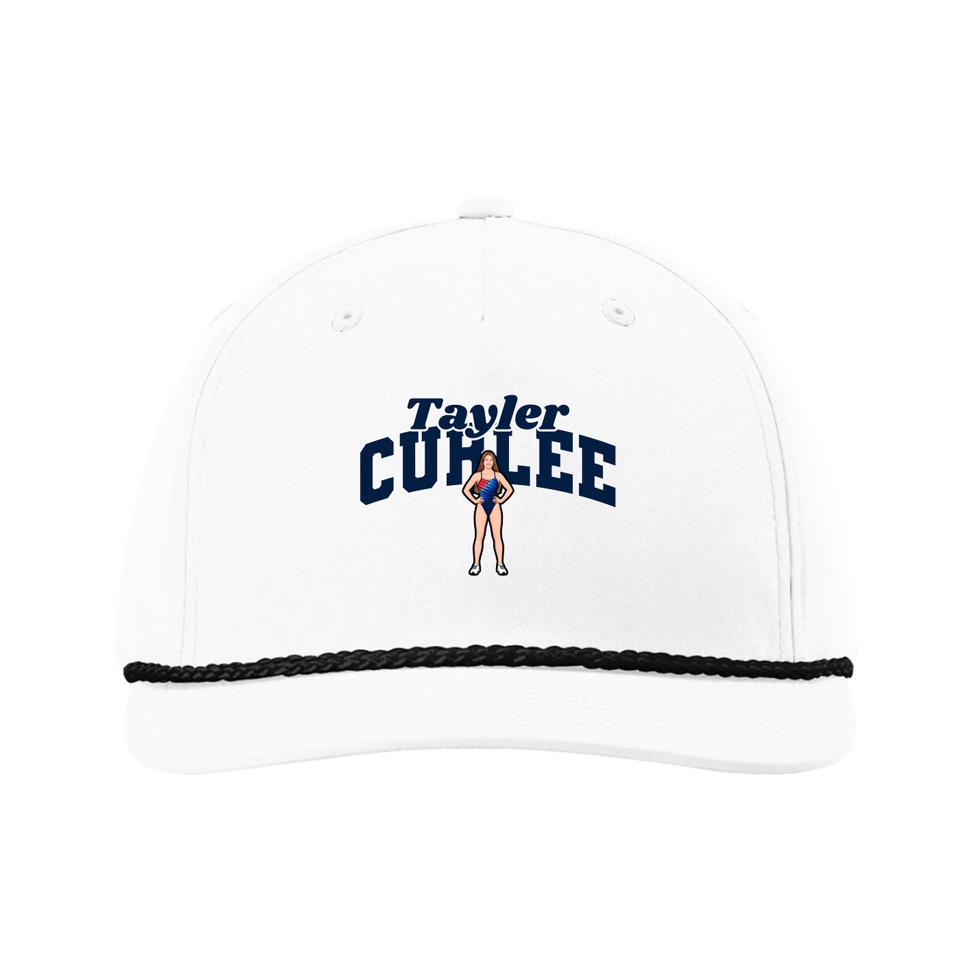 Five-Panel Classic Rope Cap — Signature Arch in White