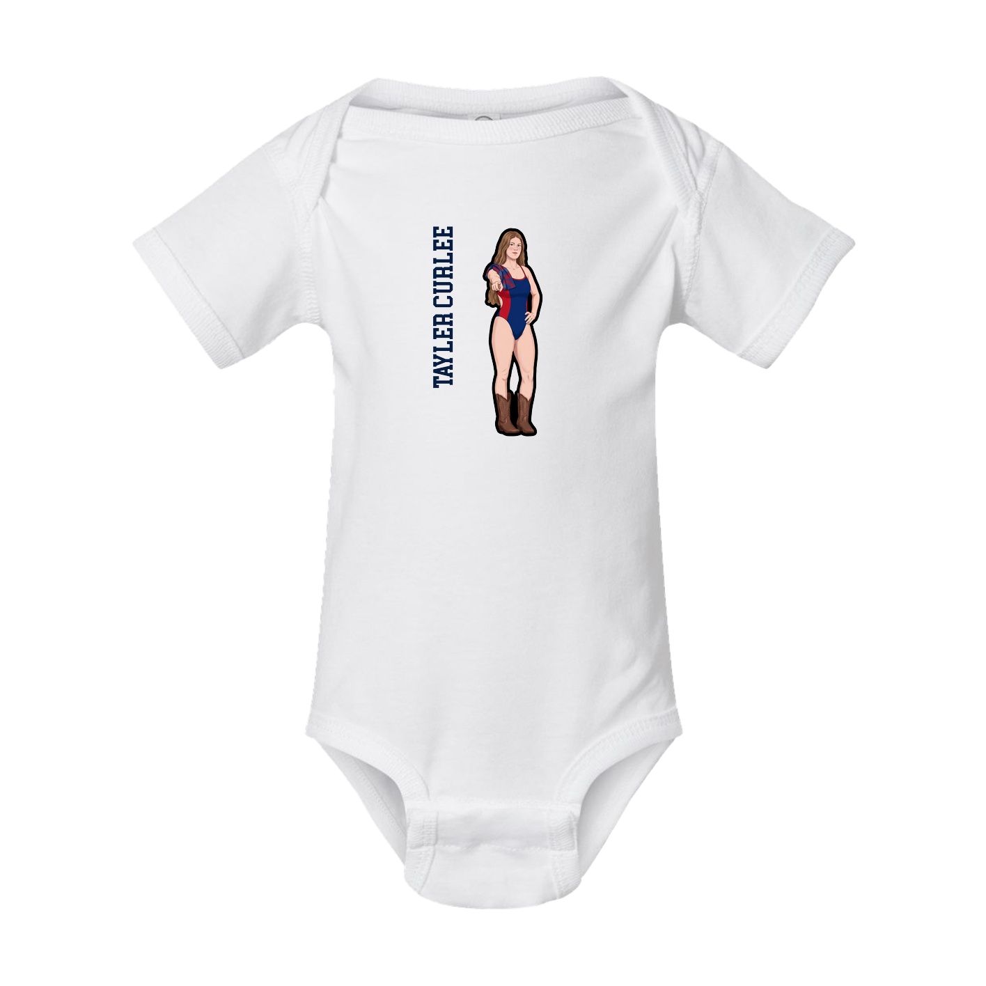 Baby Onesie — Name Vertical in White