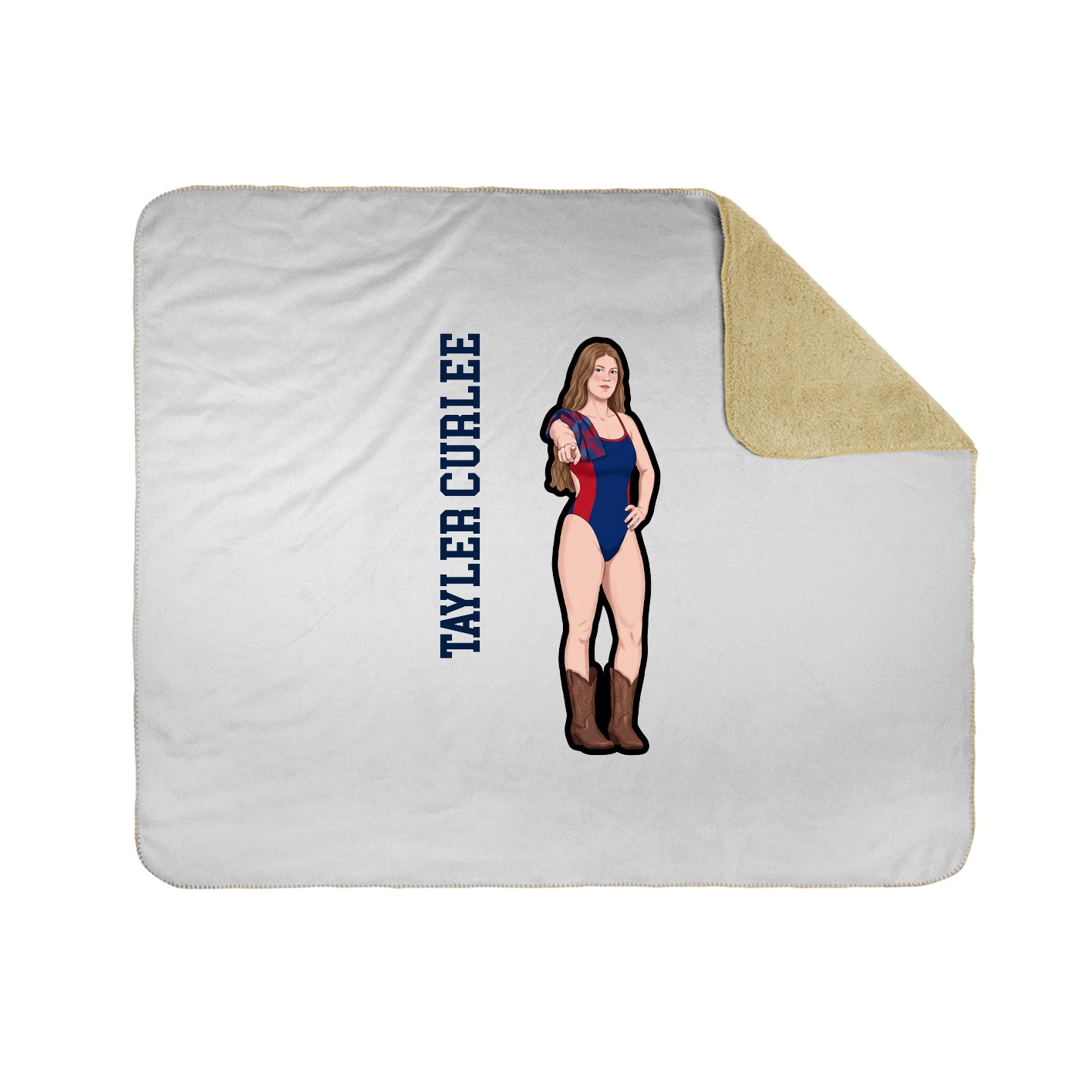 Throw Blanket — Name Vertical in White