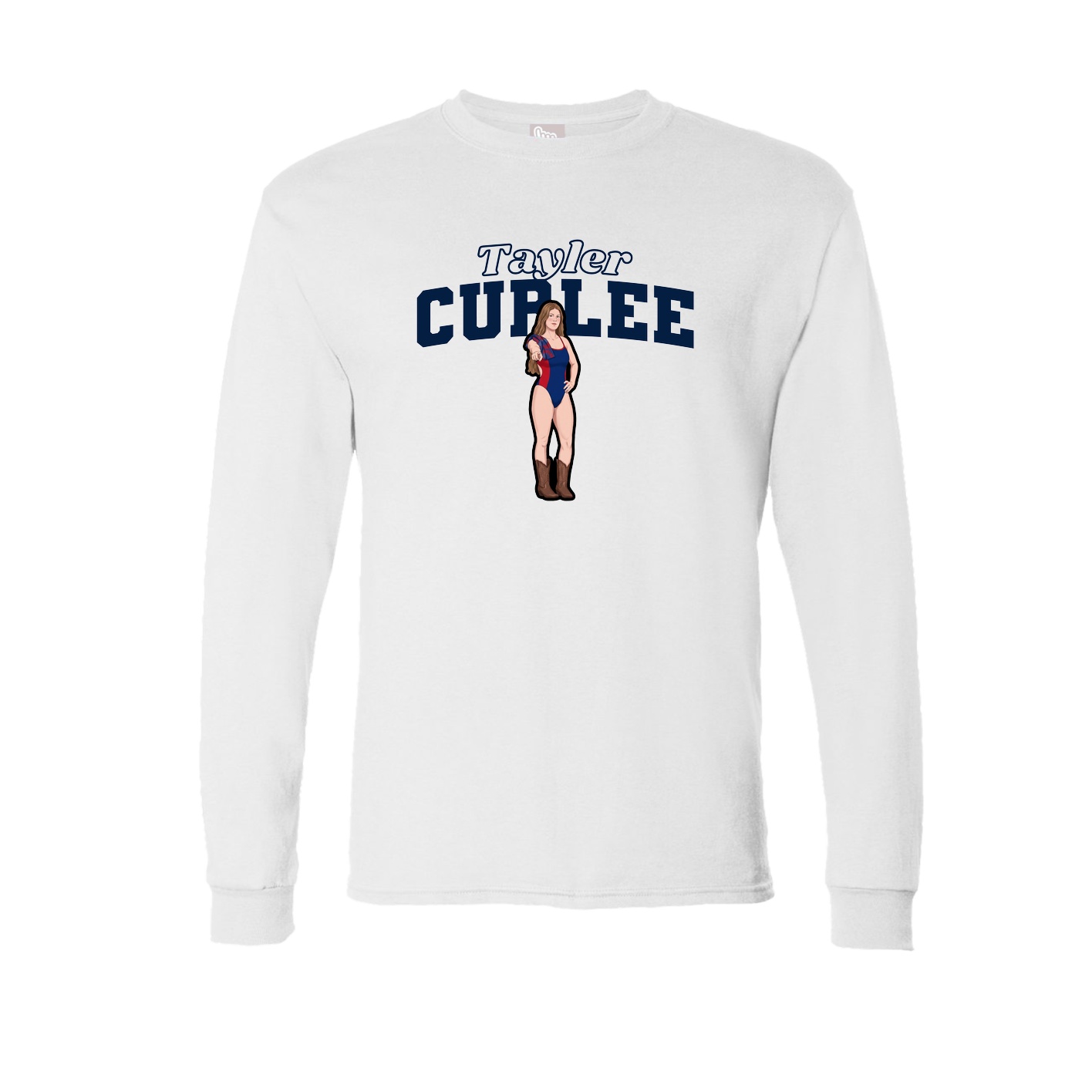 Long Sleeve Tee — Name Arch in White