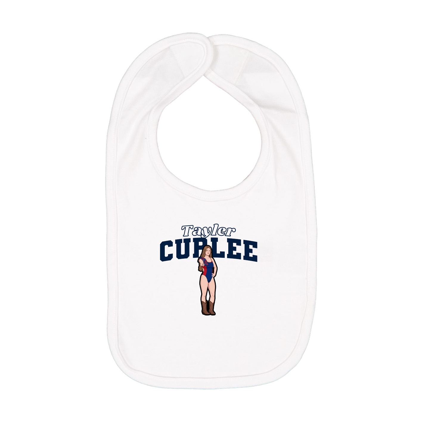Infant Bib — Name Arch in White