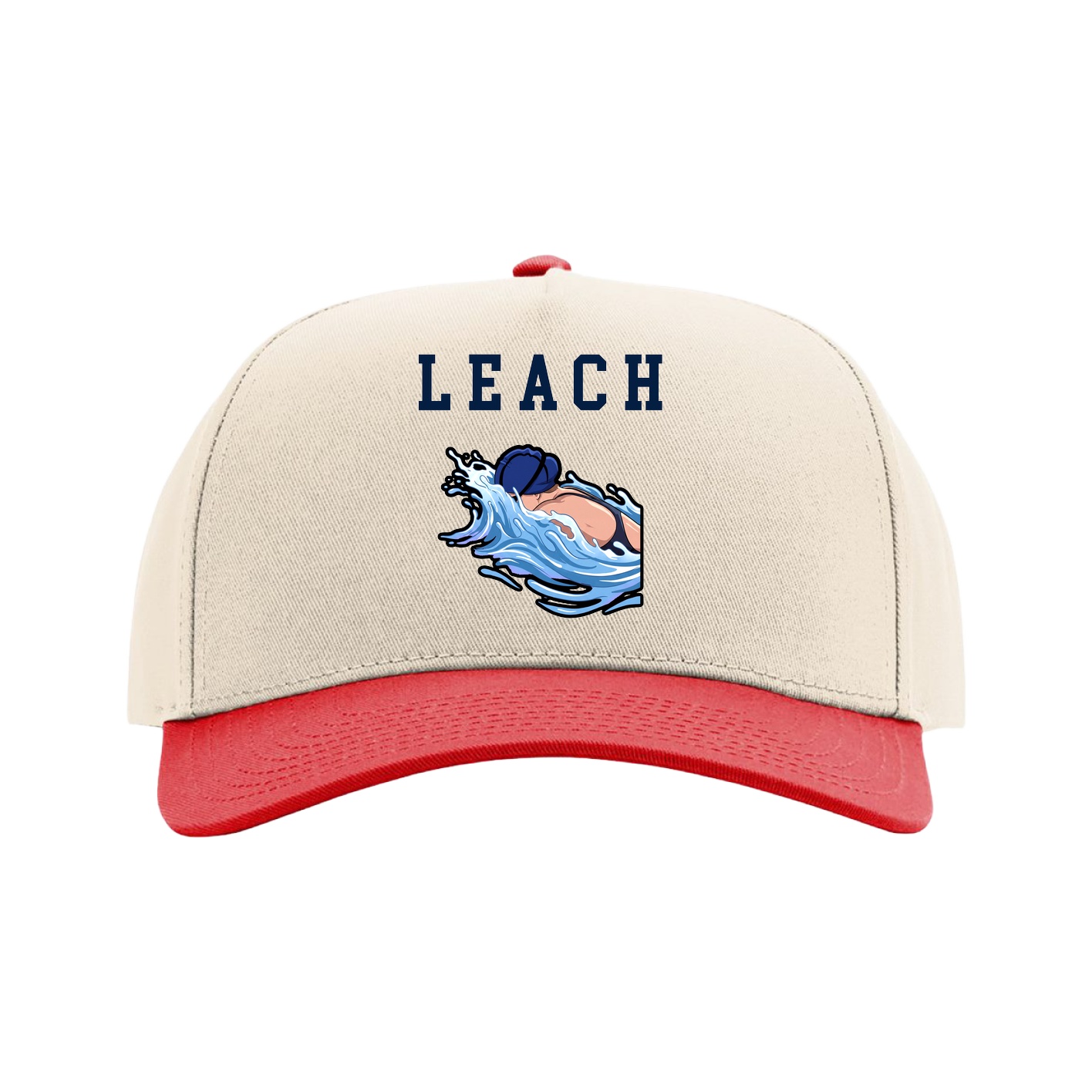 Full Fabric Five-Panel Champ Cap — Shirsey in Cream/Red