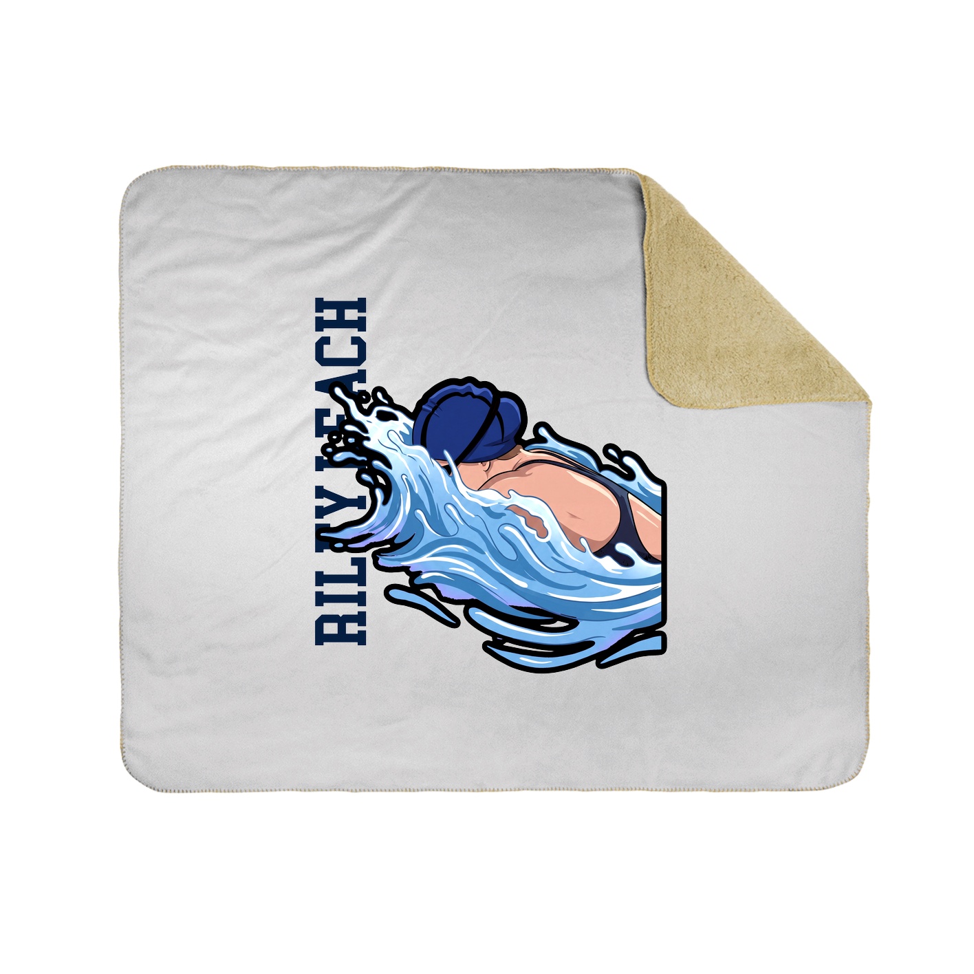 Throw Blanket — Name Vertical in White