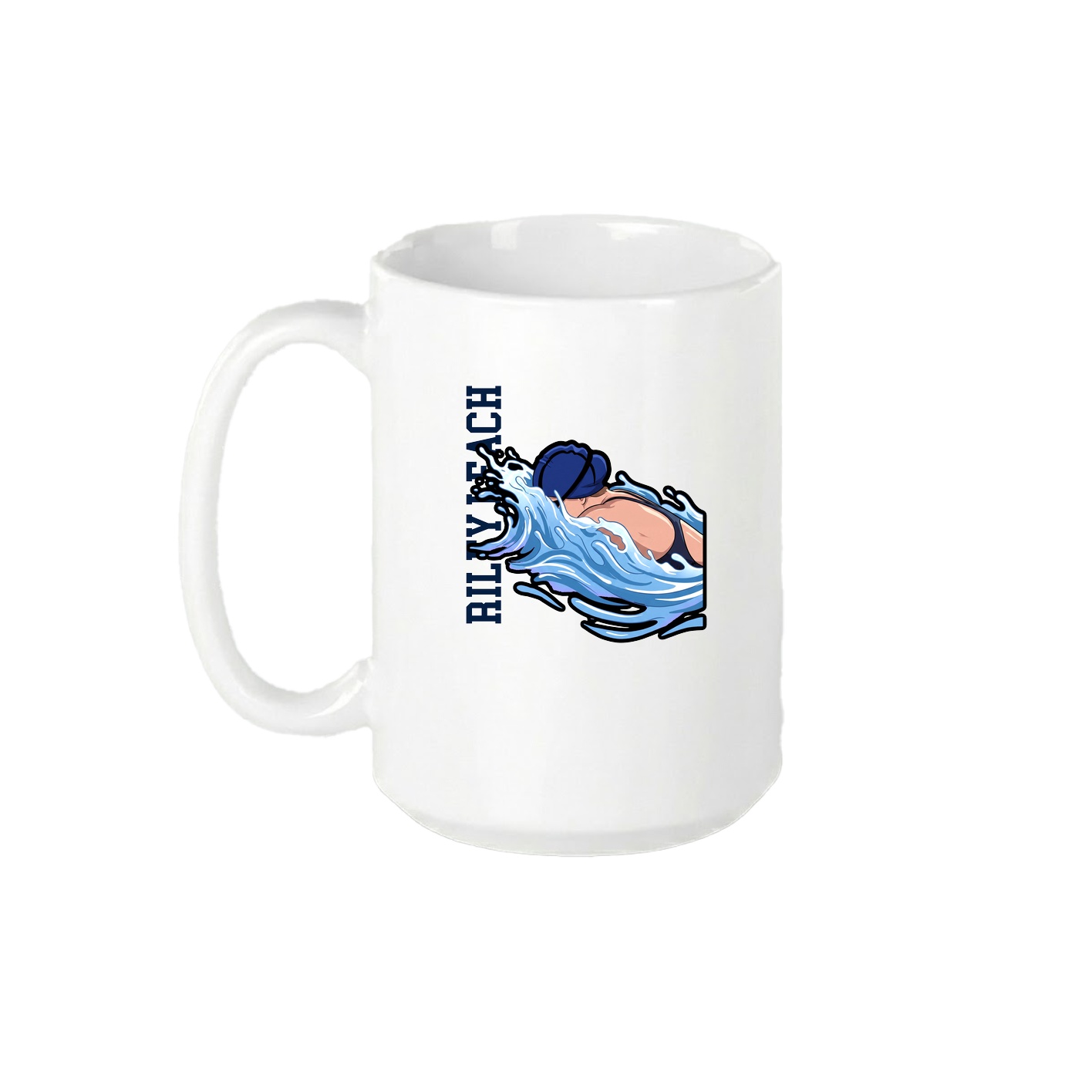 15oz Coffee Mug — Name Vertical in White
