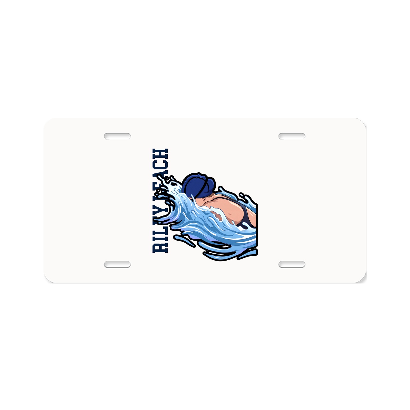 License Plate — Name Vertical in Classic