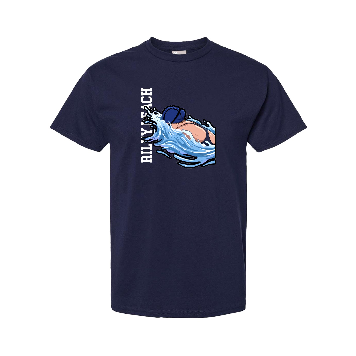 Youth Tee — Name Vertical in Navy