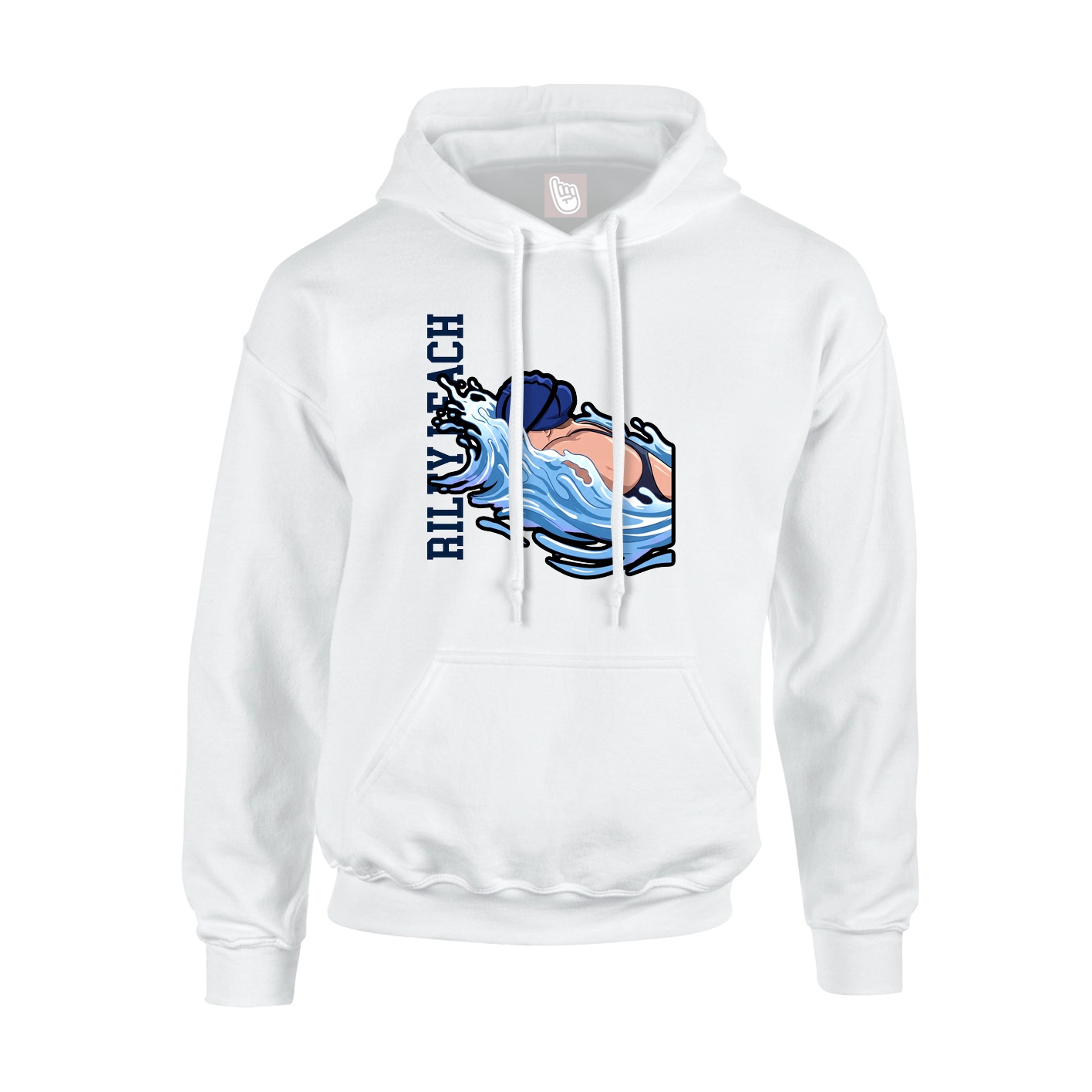 Youth Hoodie — Name Vertical in White