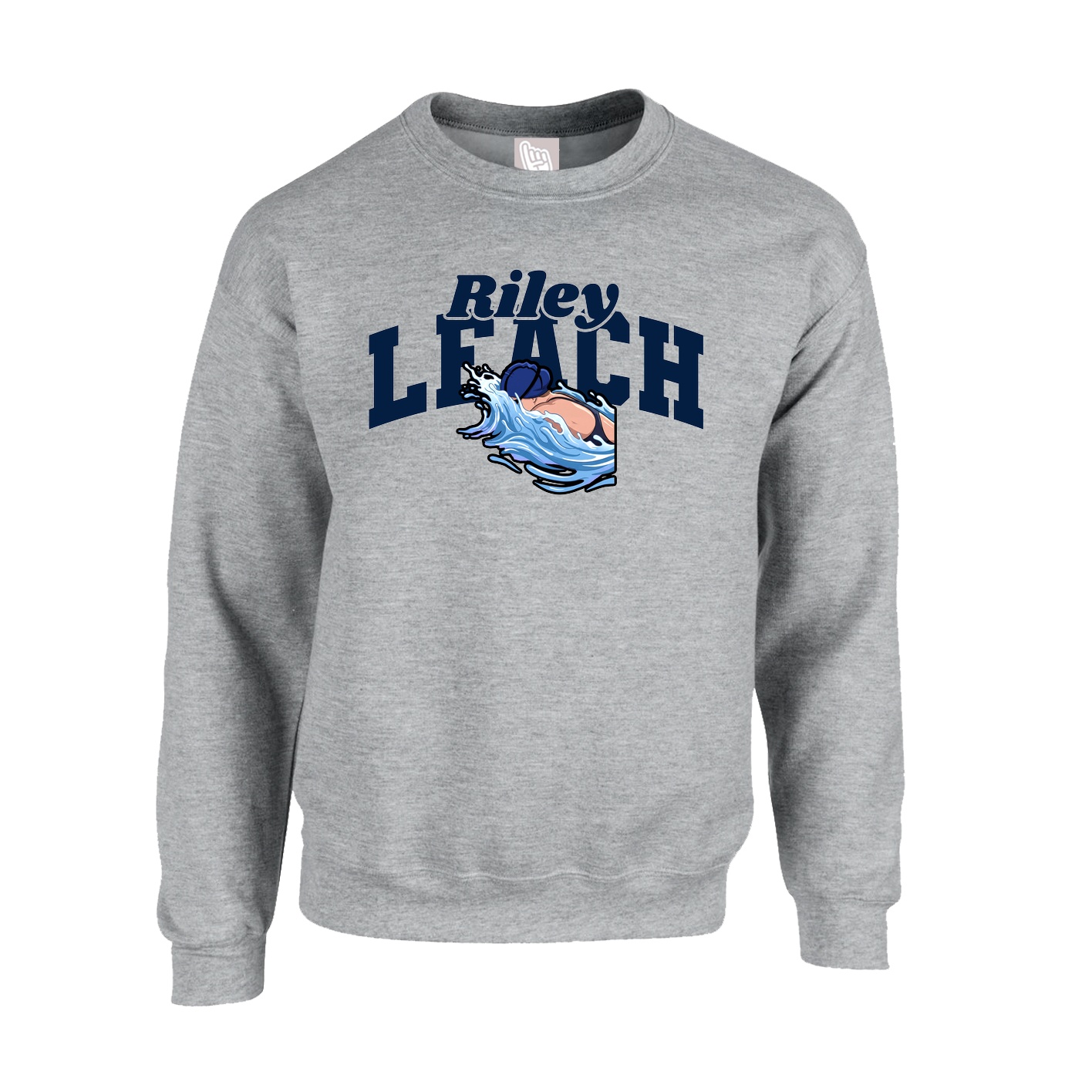 Fleece Crew — Signature Arch in Grey