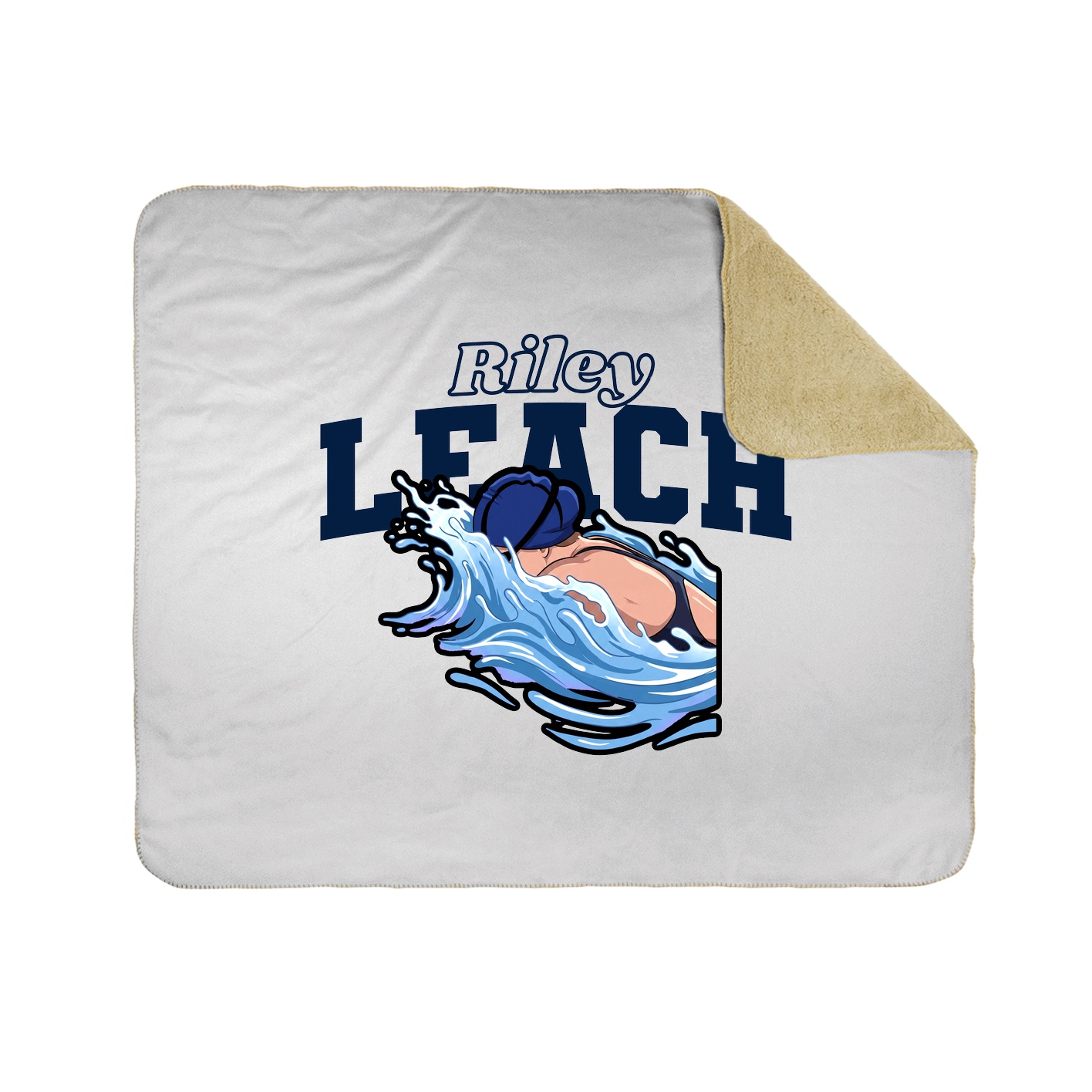 Throw Blanket — Name Arch in White