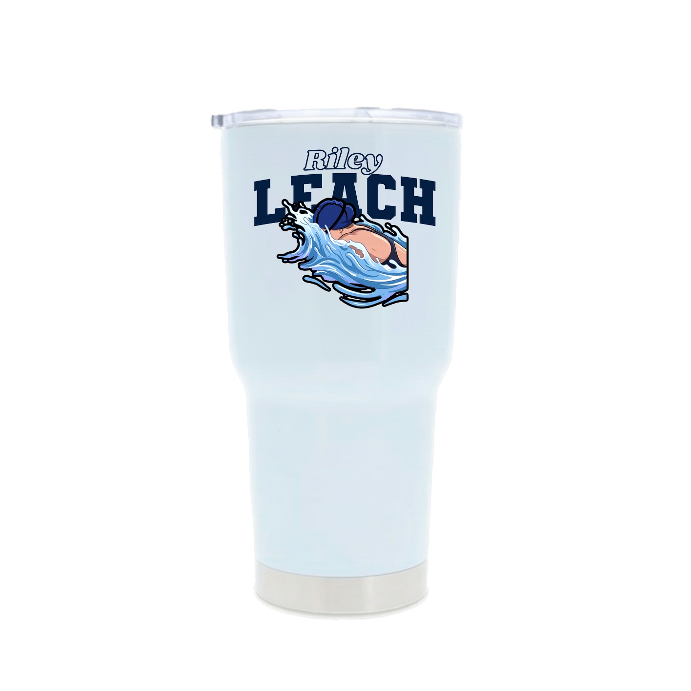 30oz Stainless Steel Tumbler — Name Arch in White