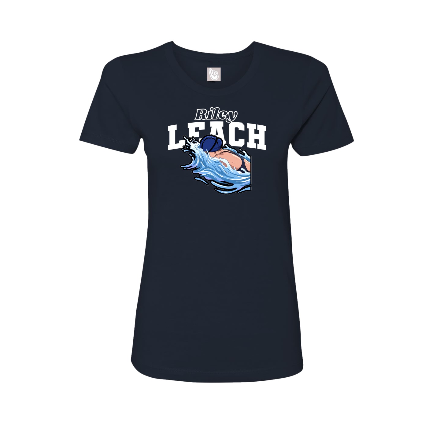 Fitted Women's Tee — Name Arch in Navy