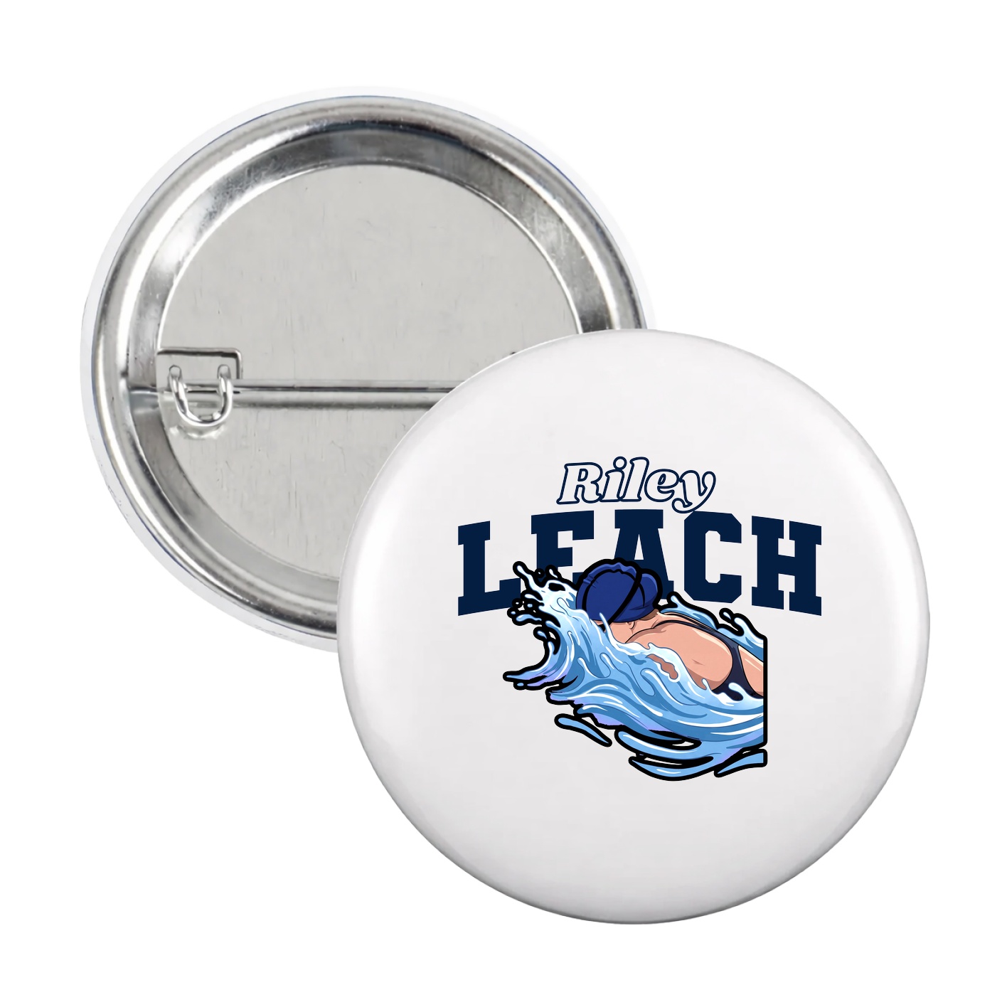 Game Day Button — Name Arch in White