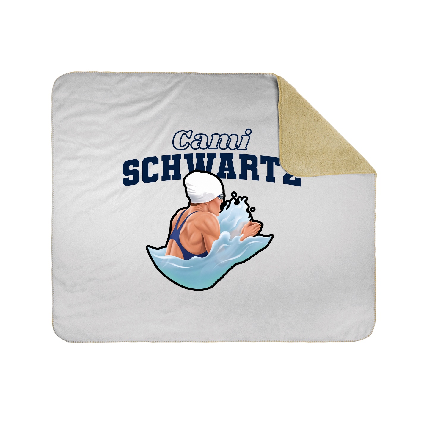 Throw Blanket — Name Arch in White