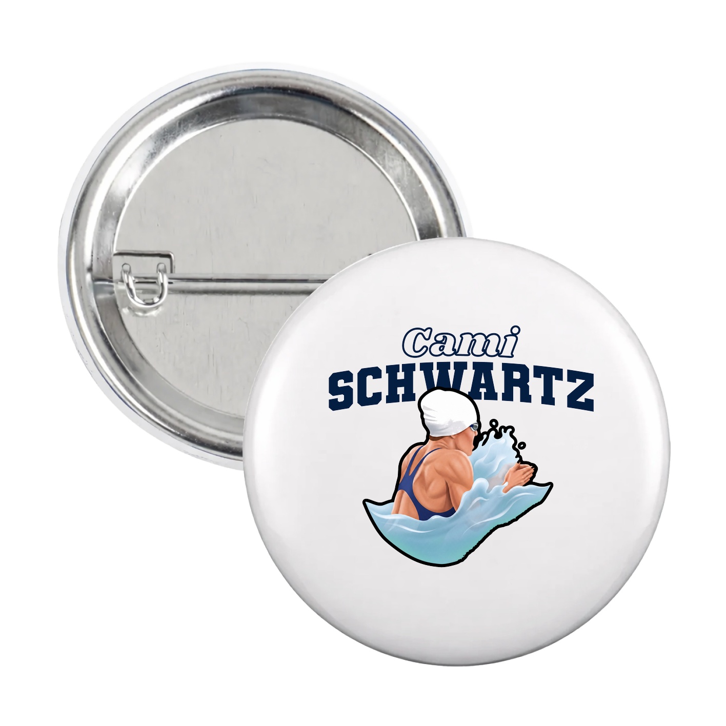 Game Day Button — Name Arch in White