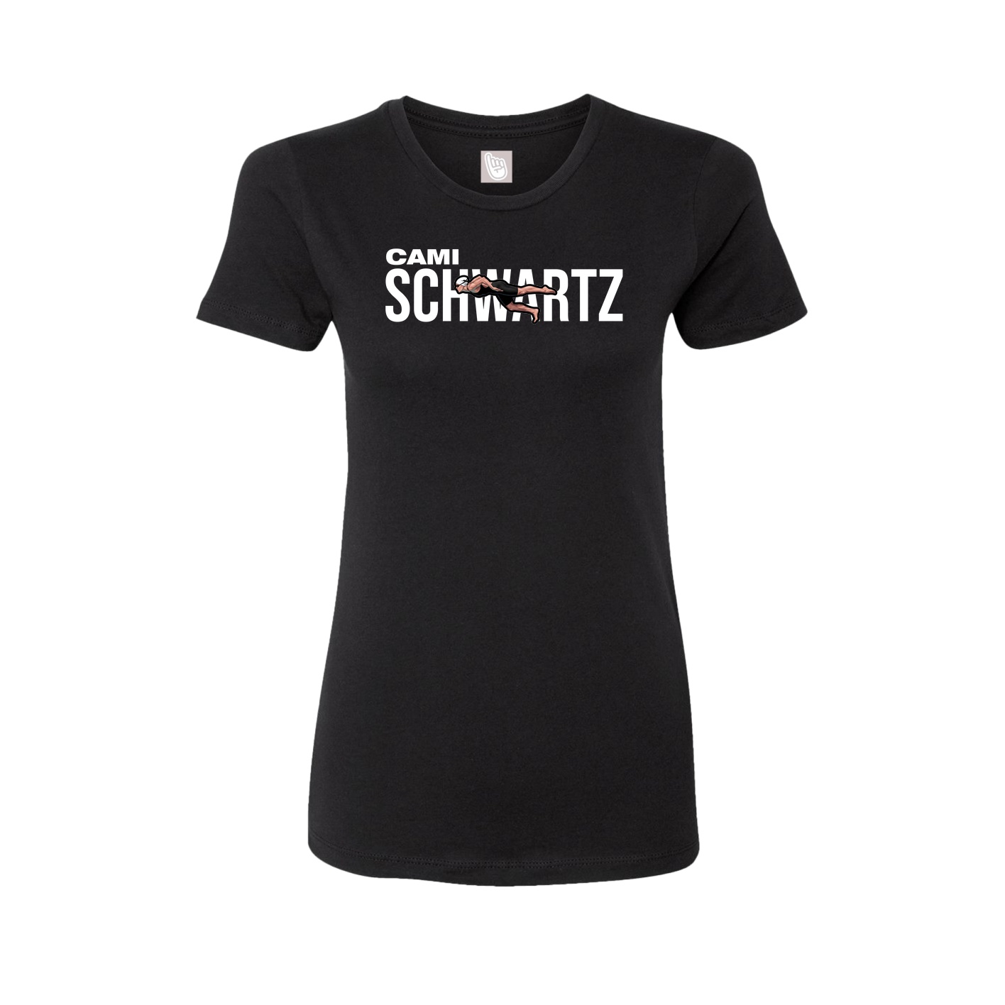 Fitted Women's Tee — Player Name in Black
