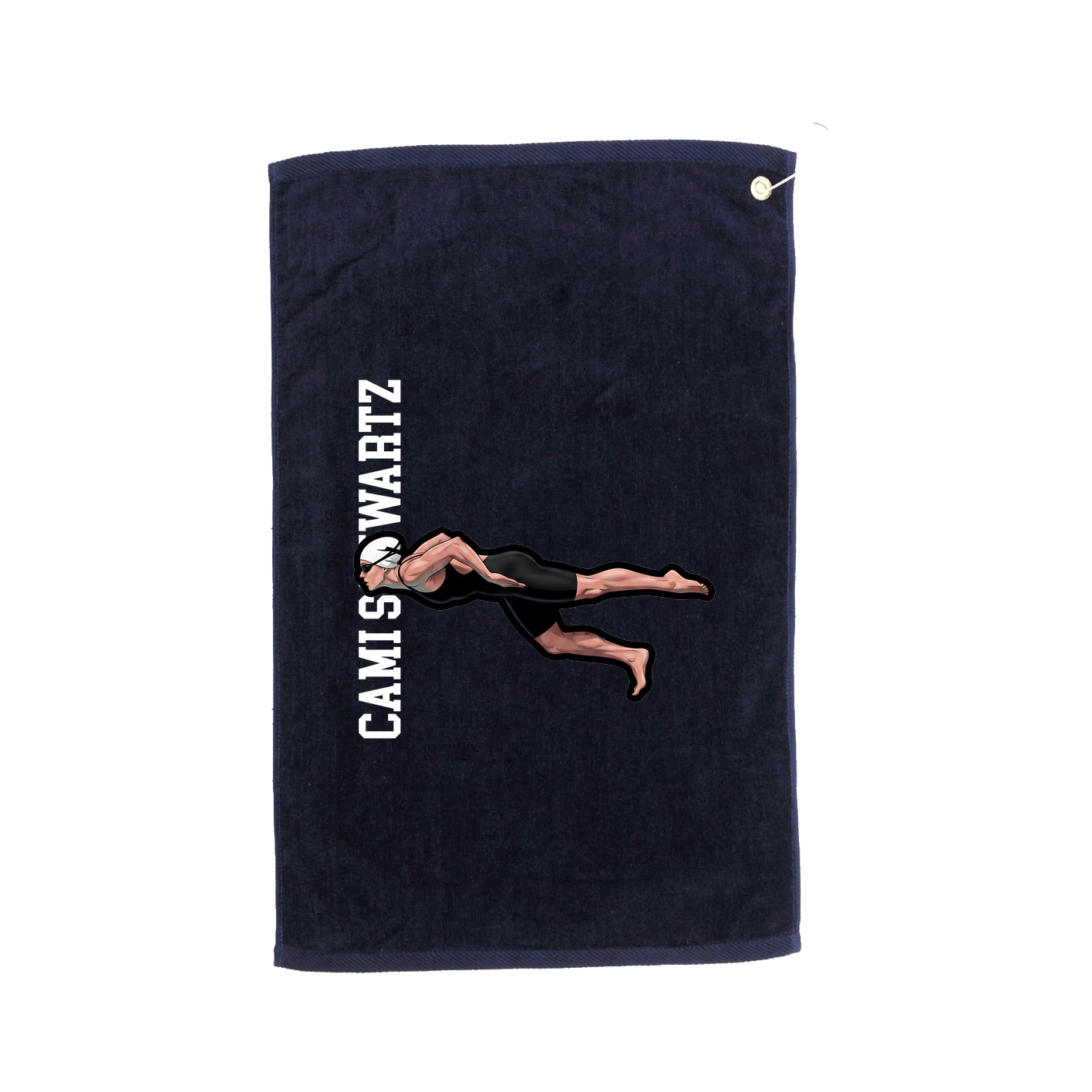 Golf Towel — Name Vertical in Navy