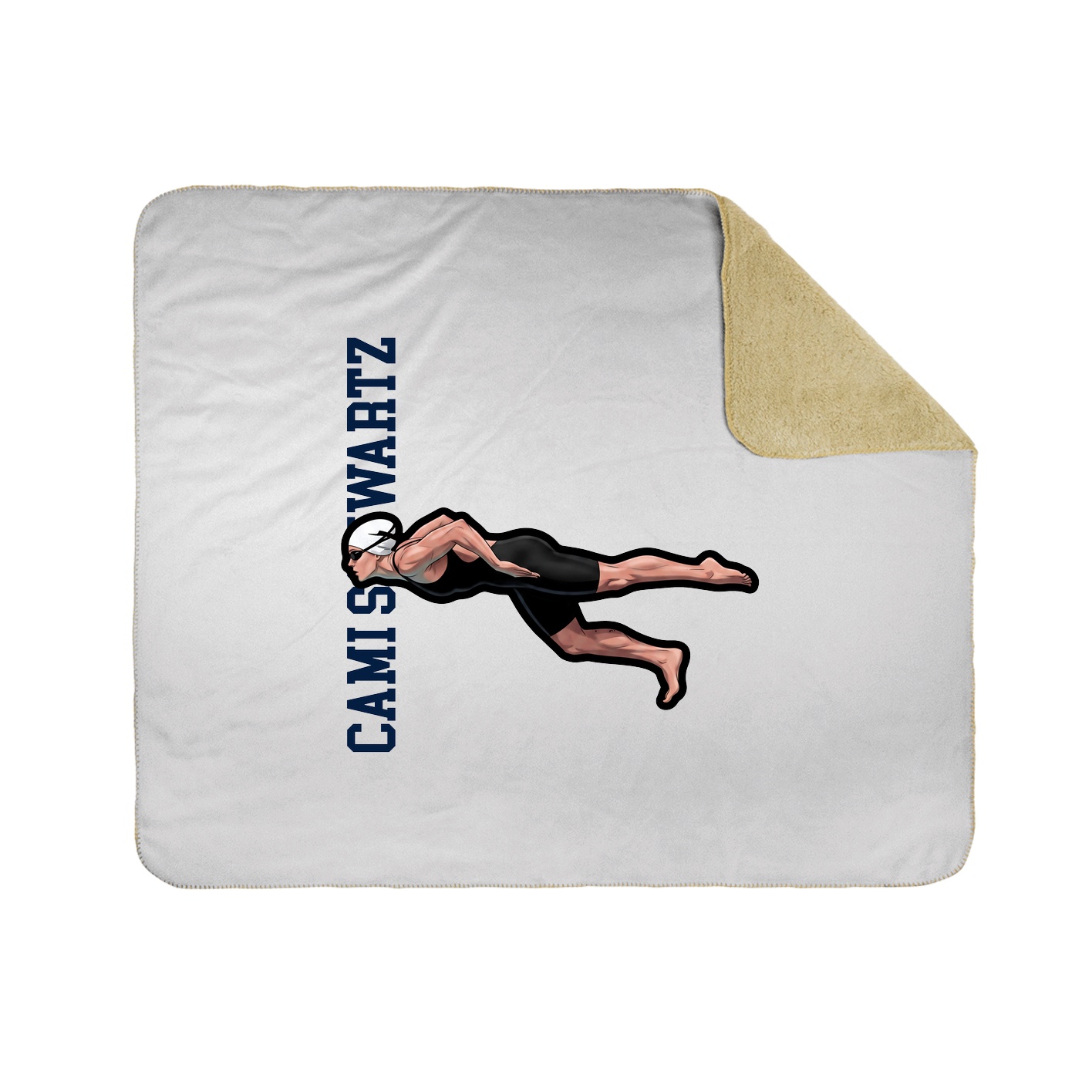 Throw Blanket — Name Vertical in White