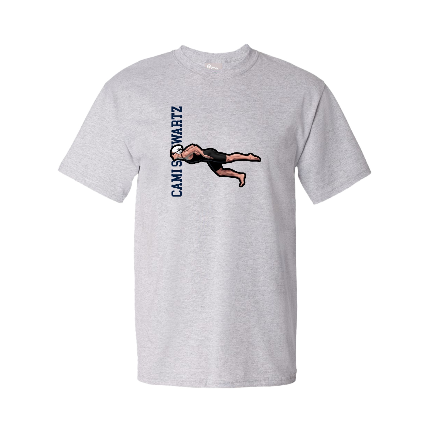 Youth Tee — Name Vertical in Grey