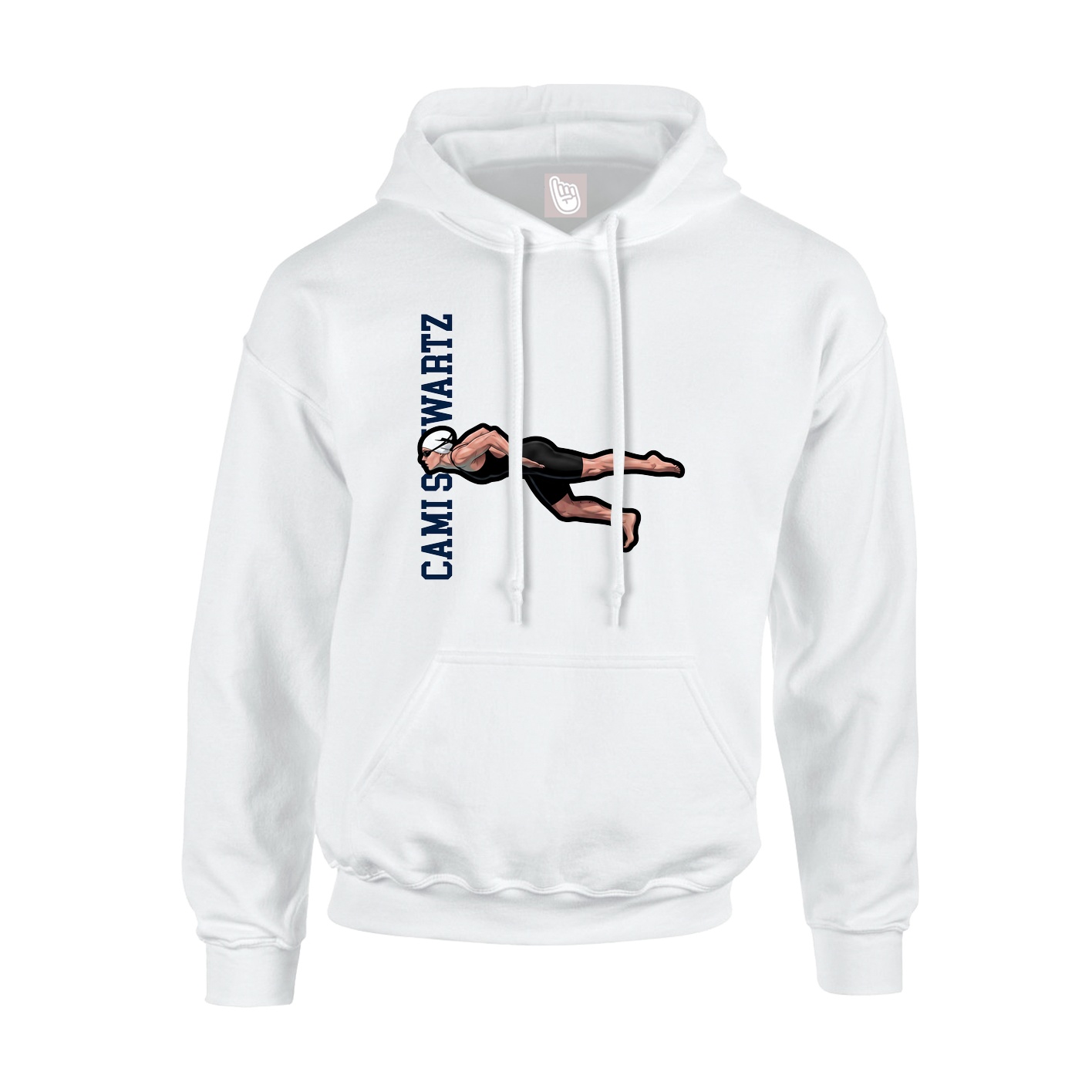 Hoodie — Name Vertical in White
