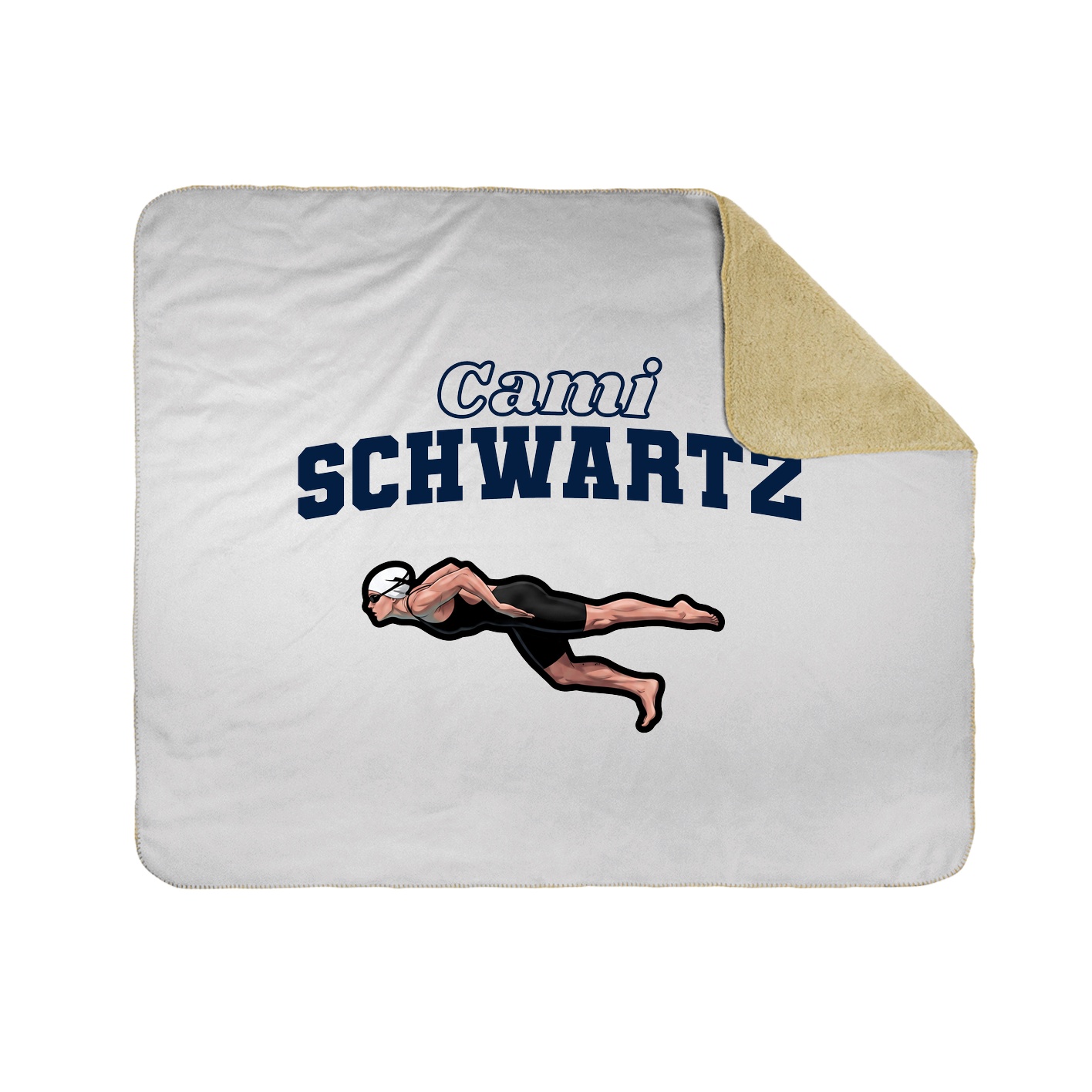 Throw Blanket — Name Arch in White