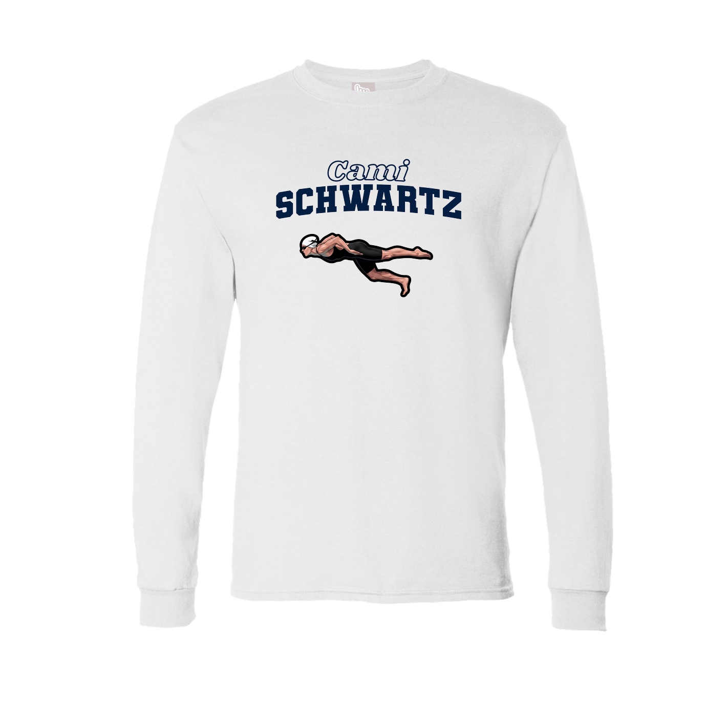 Long Sleeve Tee — Name Arch in White