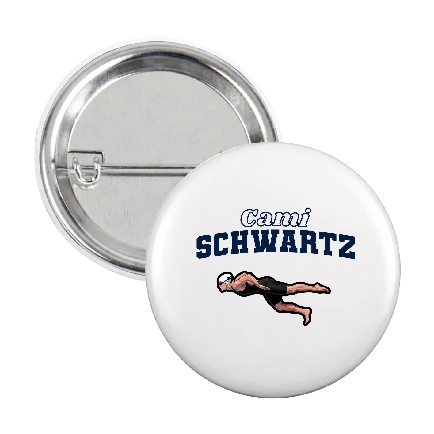 Game Day Button — Name Arch in White