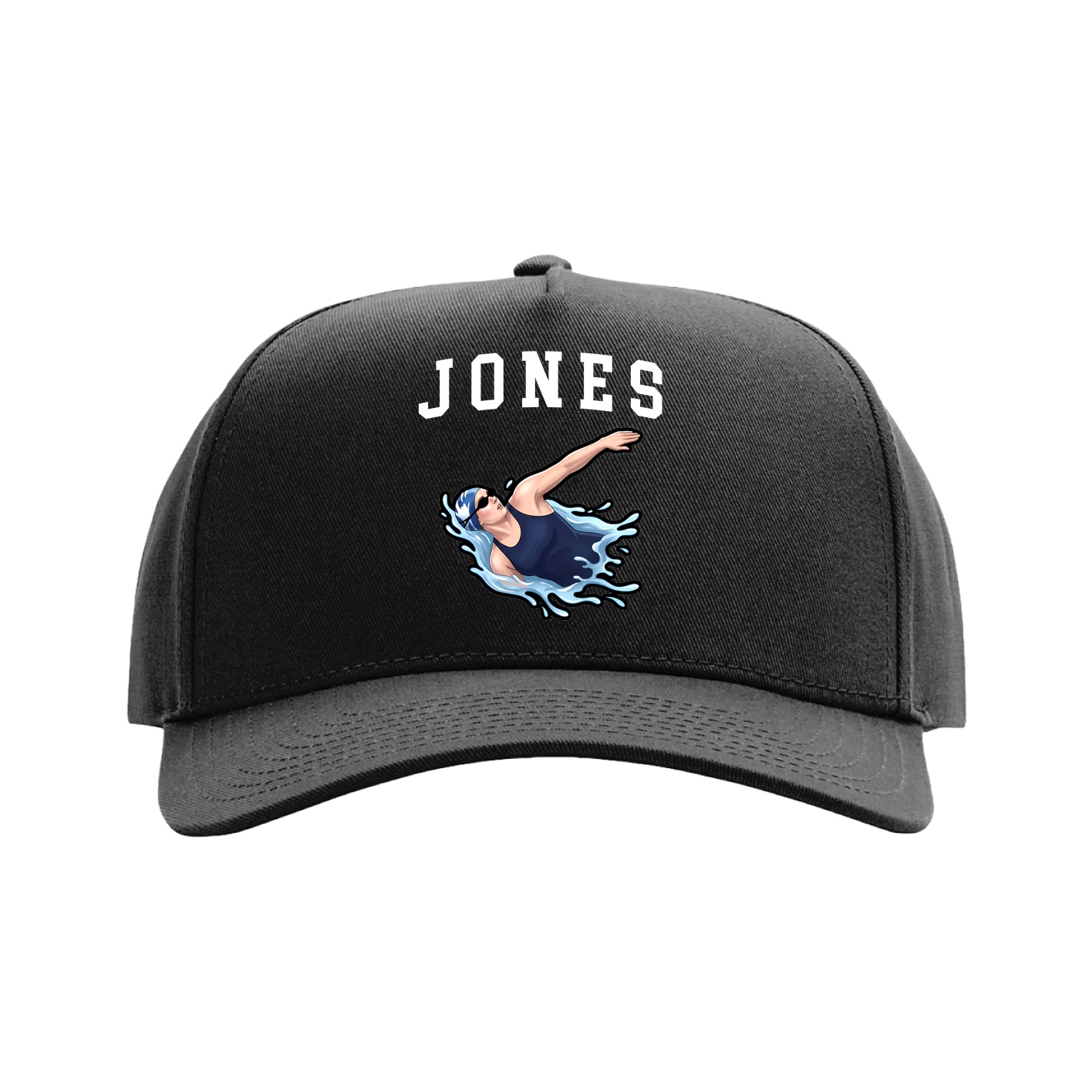 Full Fabric Five-Panel Champ Cap — Shirsey in Black