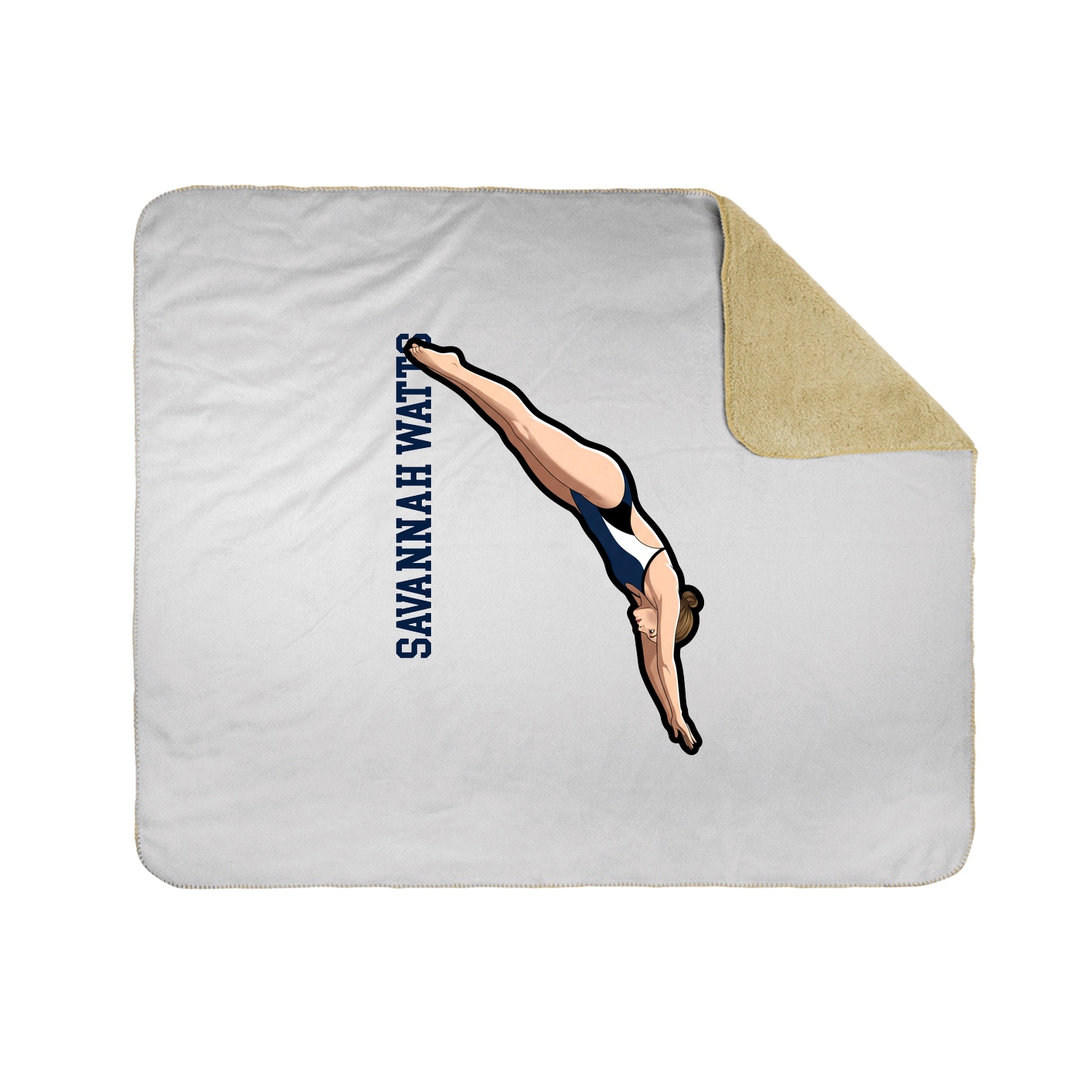 Throw Blanket — Name Vertical in White