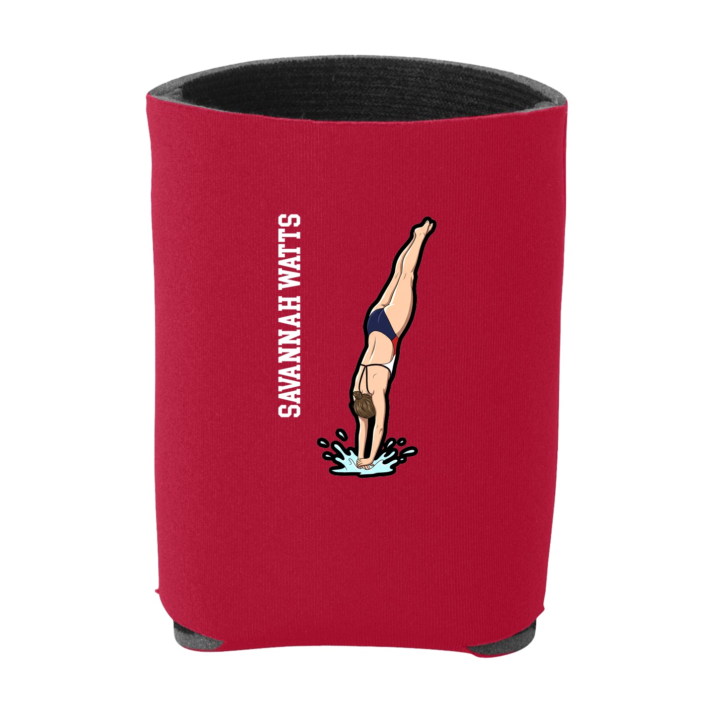 Can Holder — Name Vertical in Red