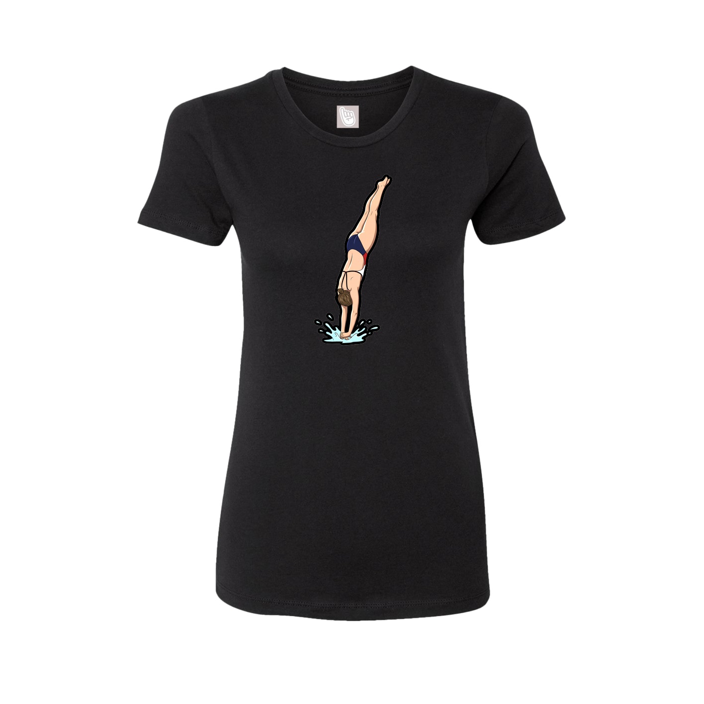 Fitted Women's Tee — Name Vertical in Black