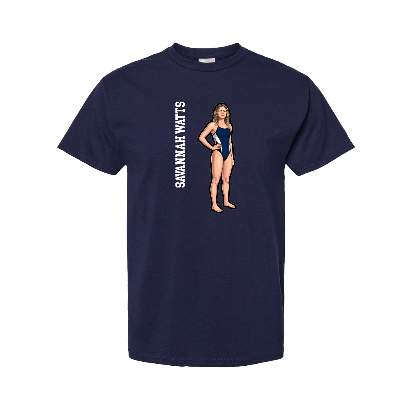 Tee — Name Vertical in Navy