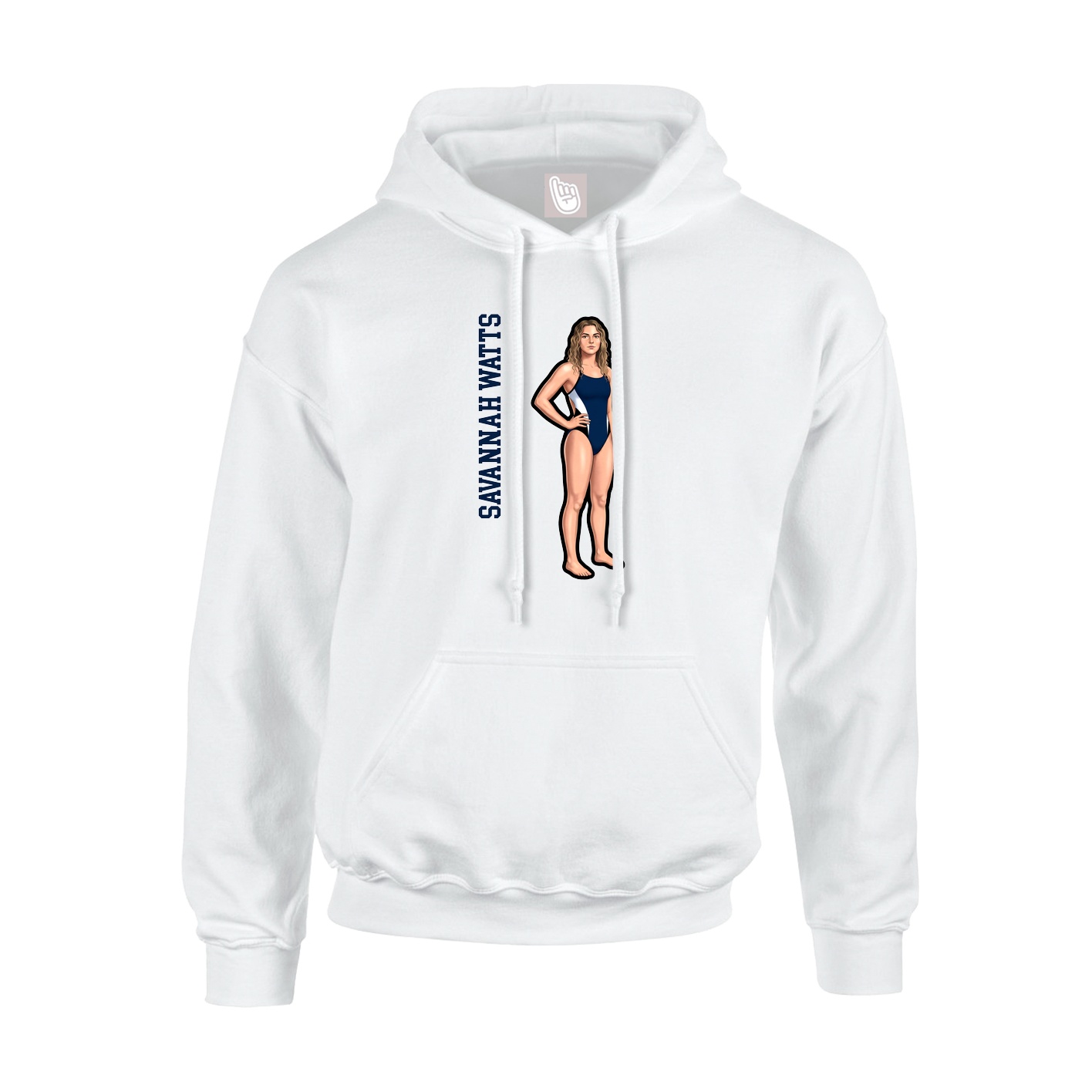 Youth Hoodie — Name Vertical in White