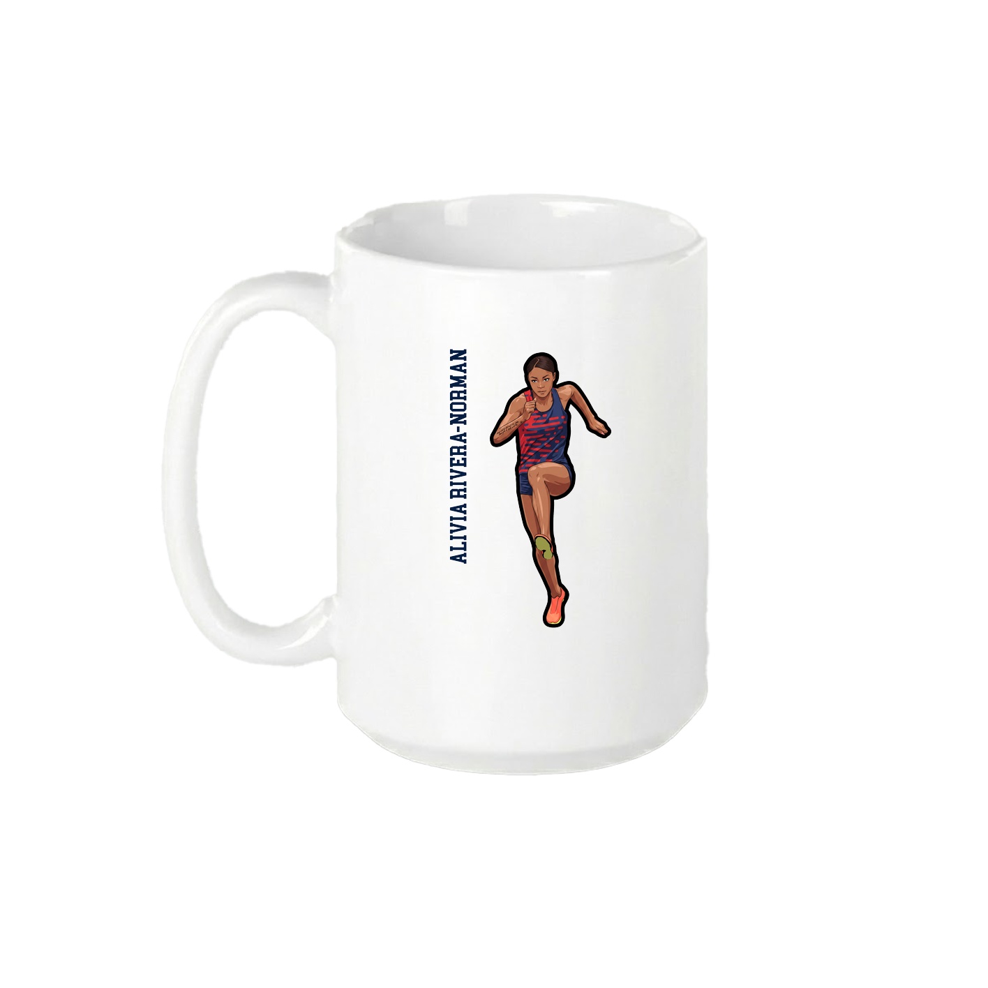 15oz Coffee Mug — Name Vertical in White