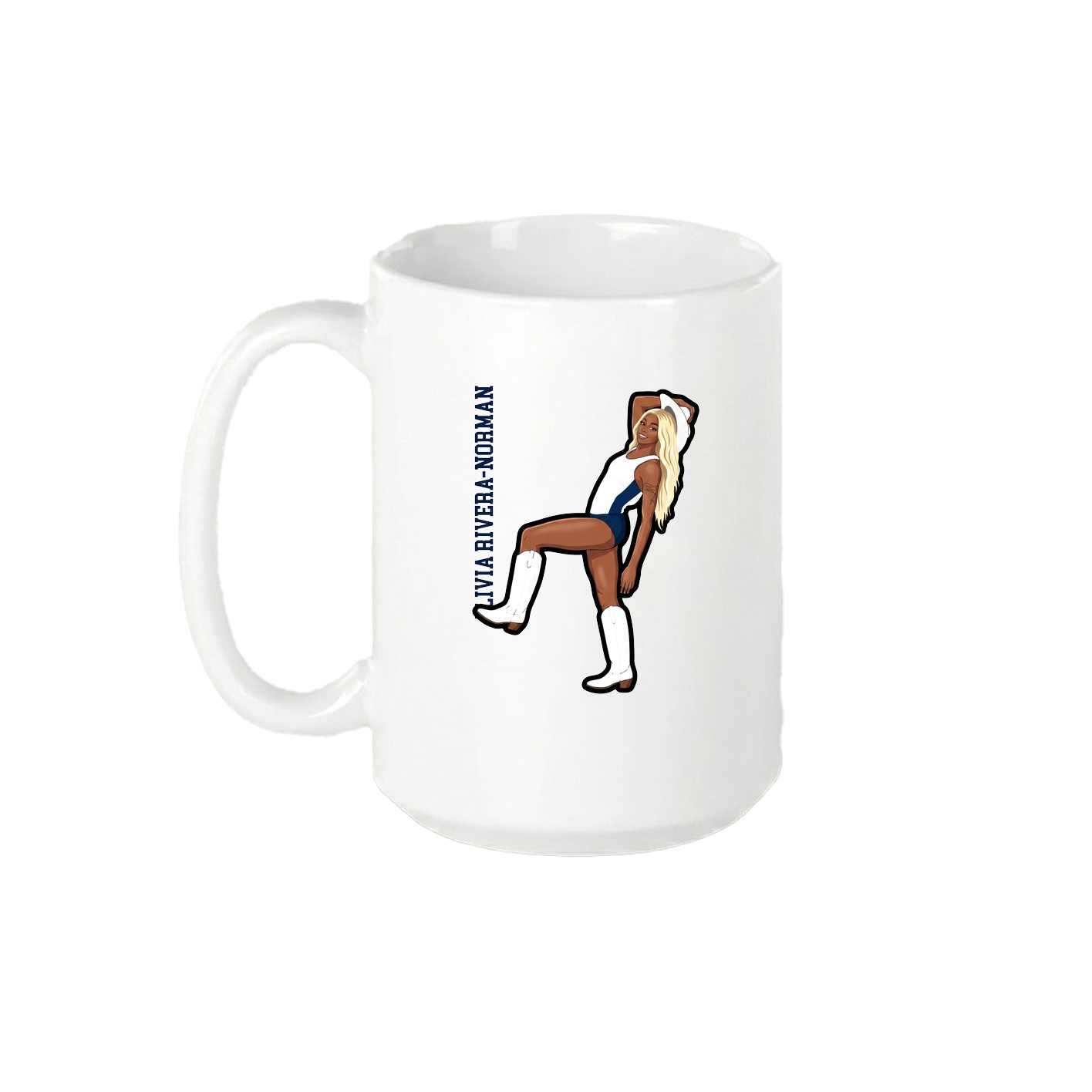 15oz Coffee Mug — Name Vertical in White