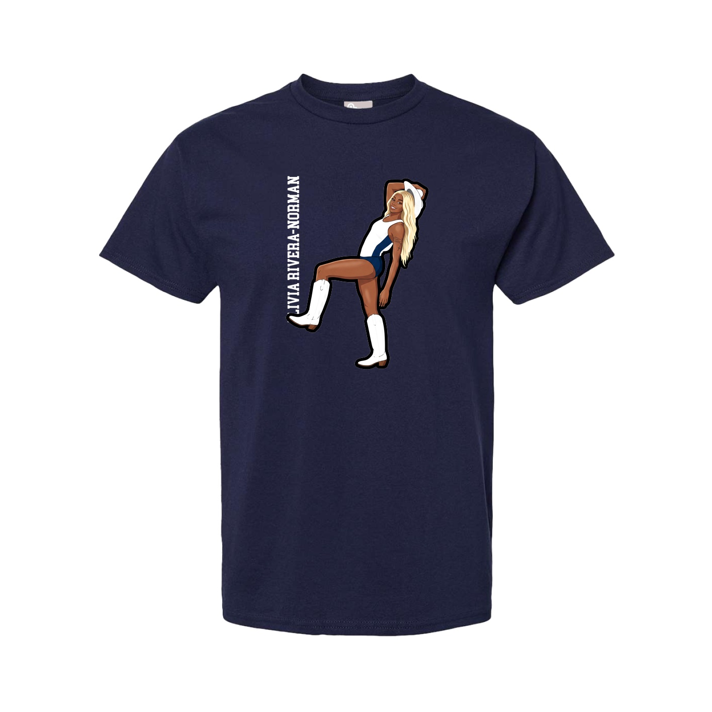 Tee — Name Vertical in Navy