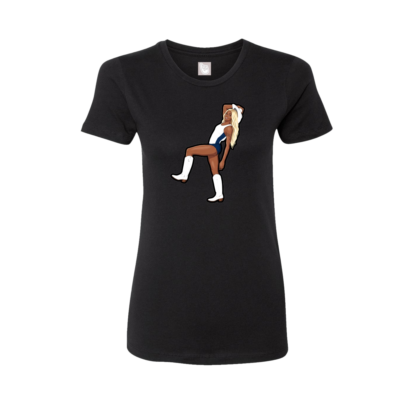 Womens Tee — Name Vertical in Black