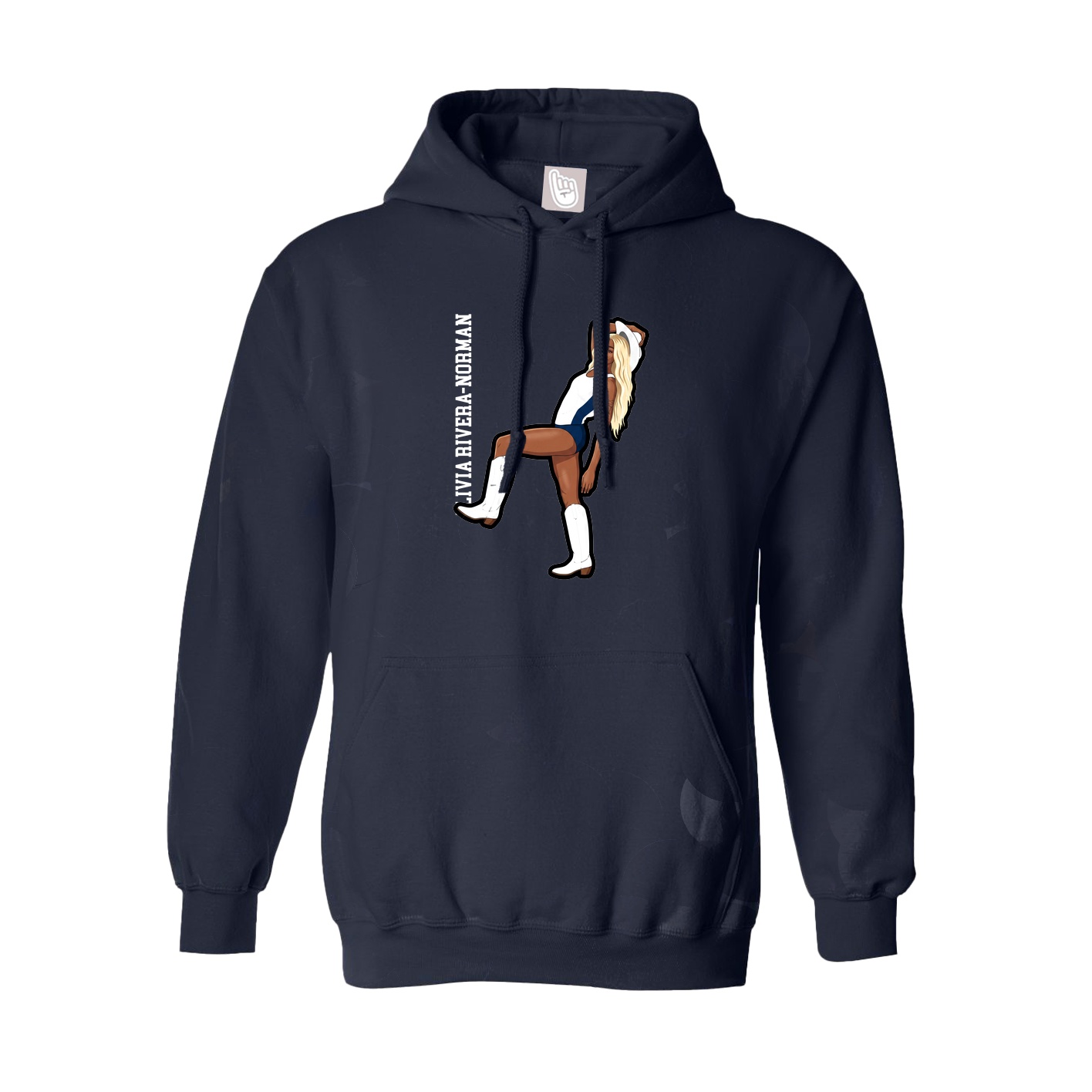 Youth Hoodie — Name Vertical in Navy
