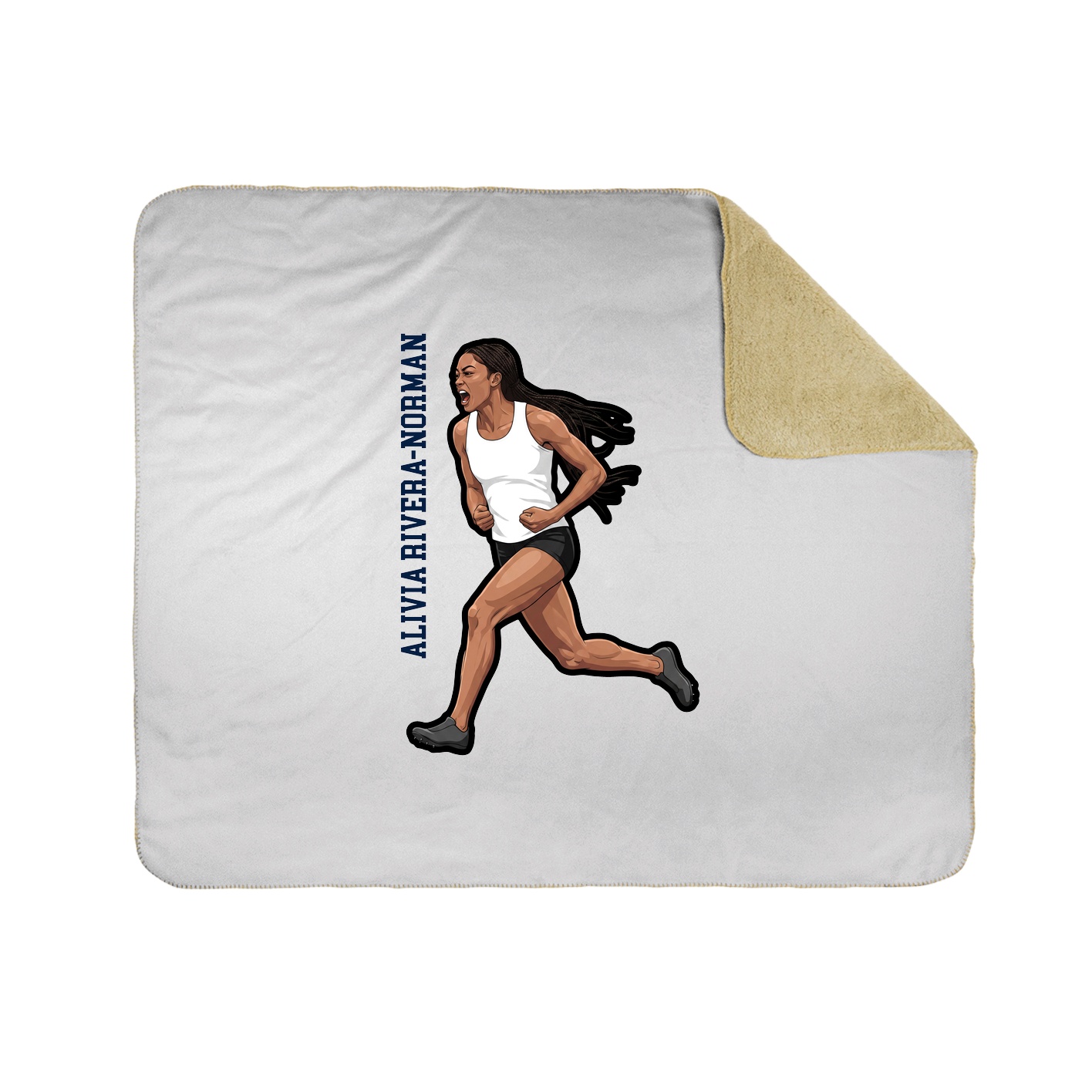 Throw Blanket — Name Vertical in White