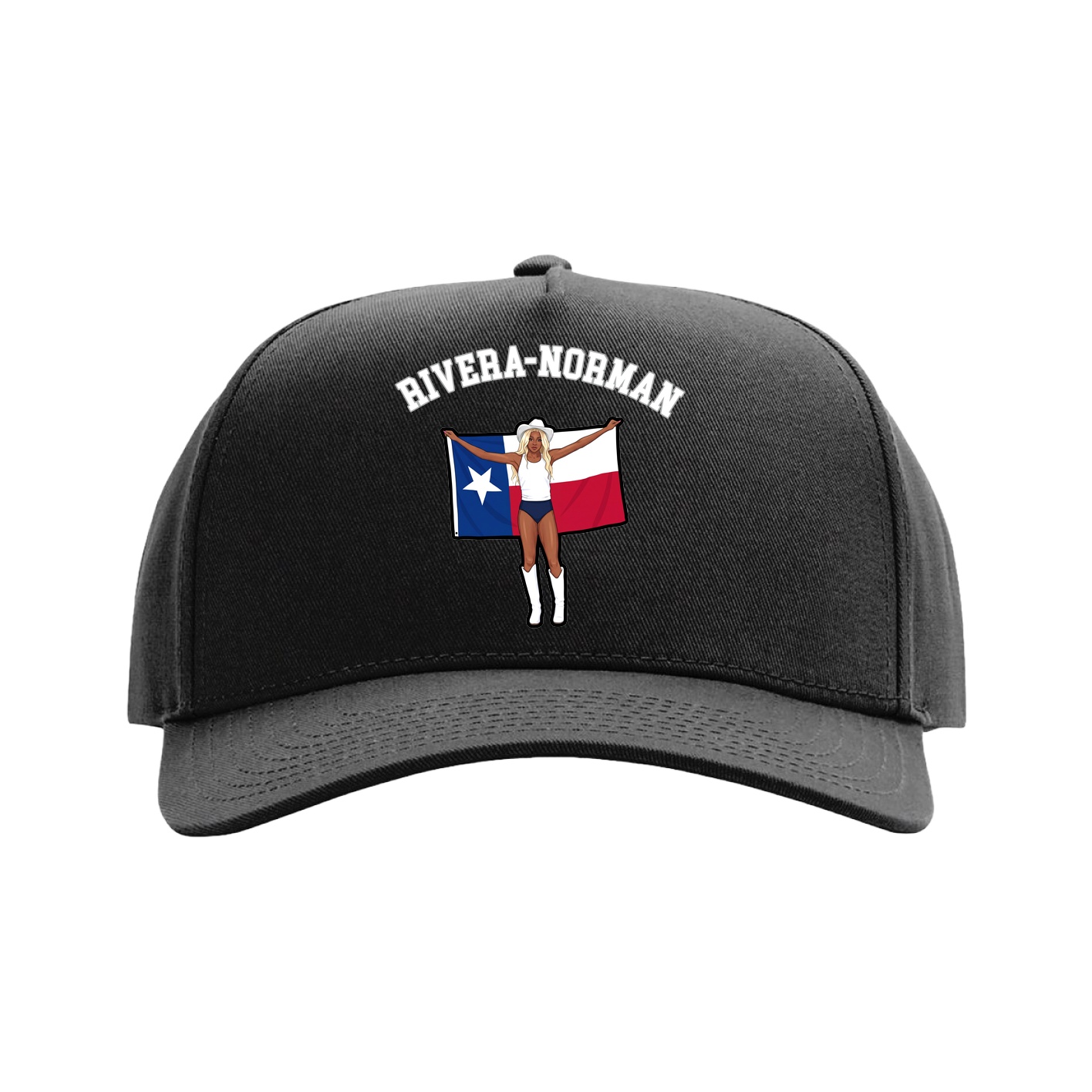 Full Fabric Five-Panel Champ Cap — Shirsey Arch in Black