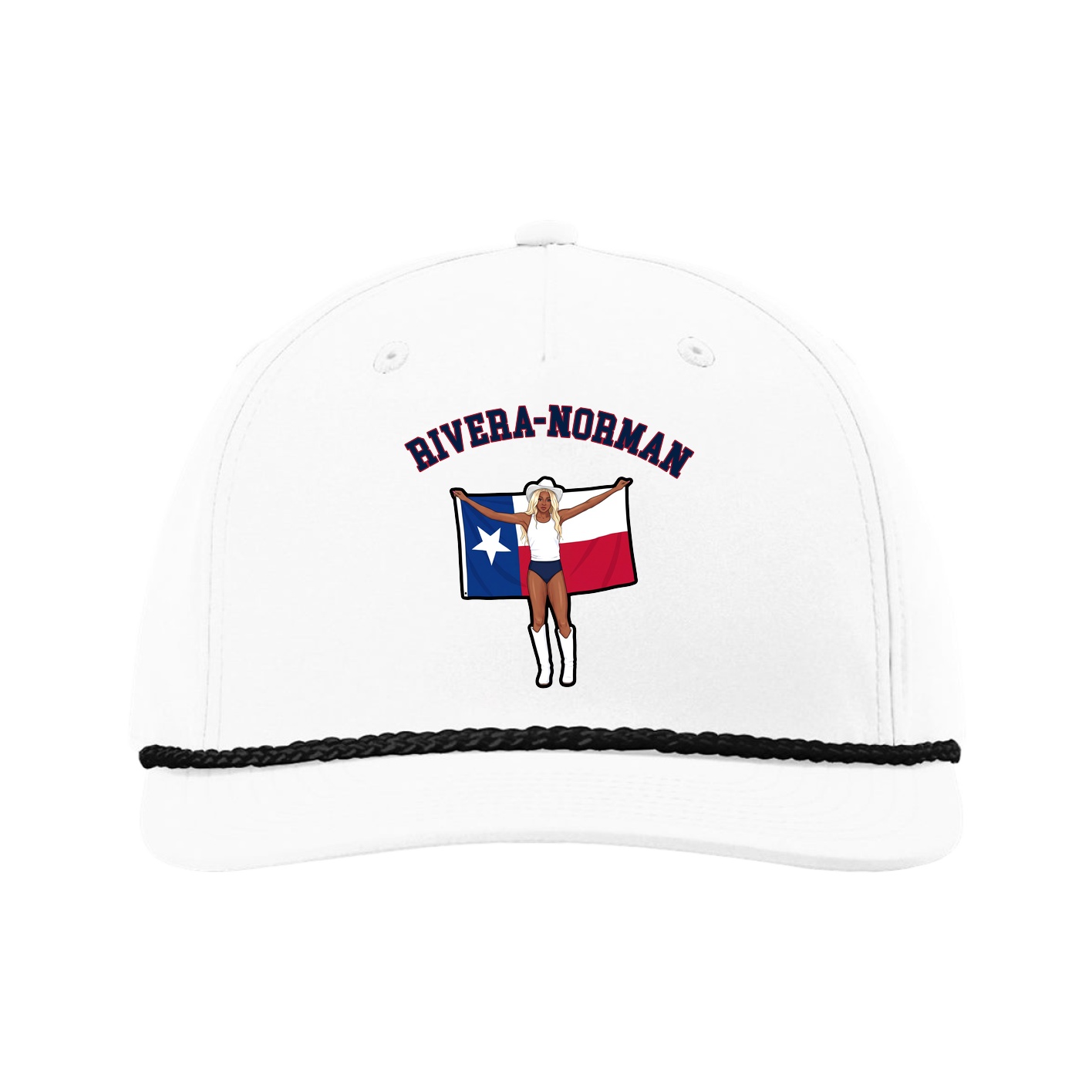 Five-Panel Classic Rope Cap — Shirsey Arch in White