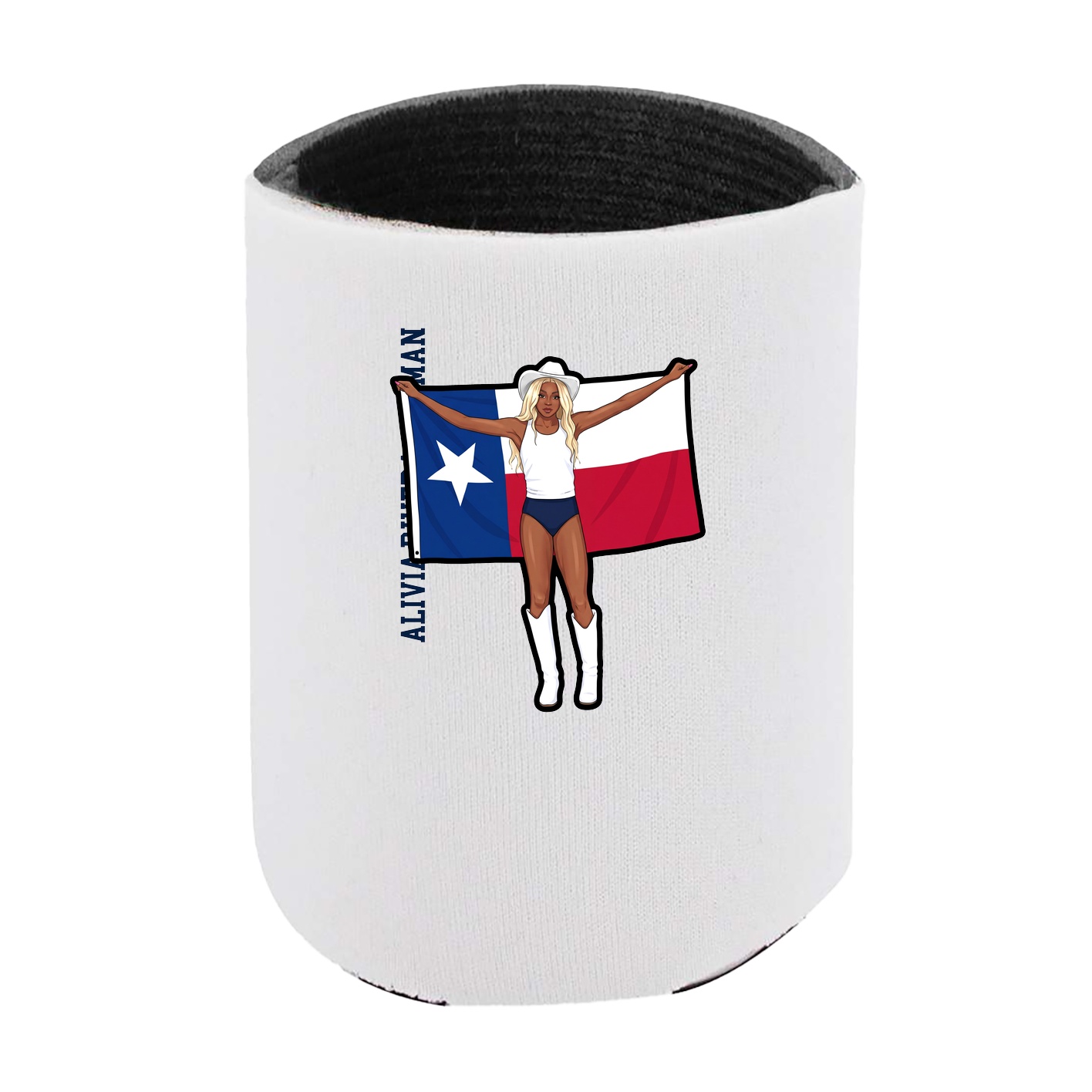 Can Holder — Name Vertical in White