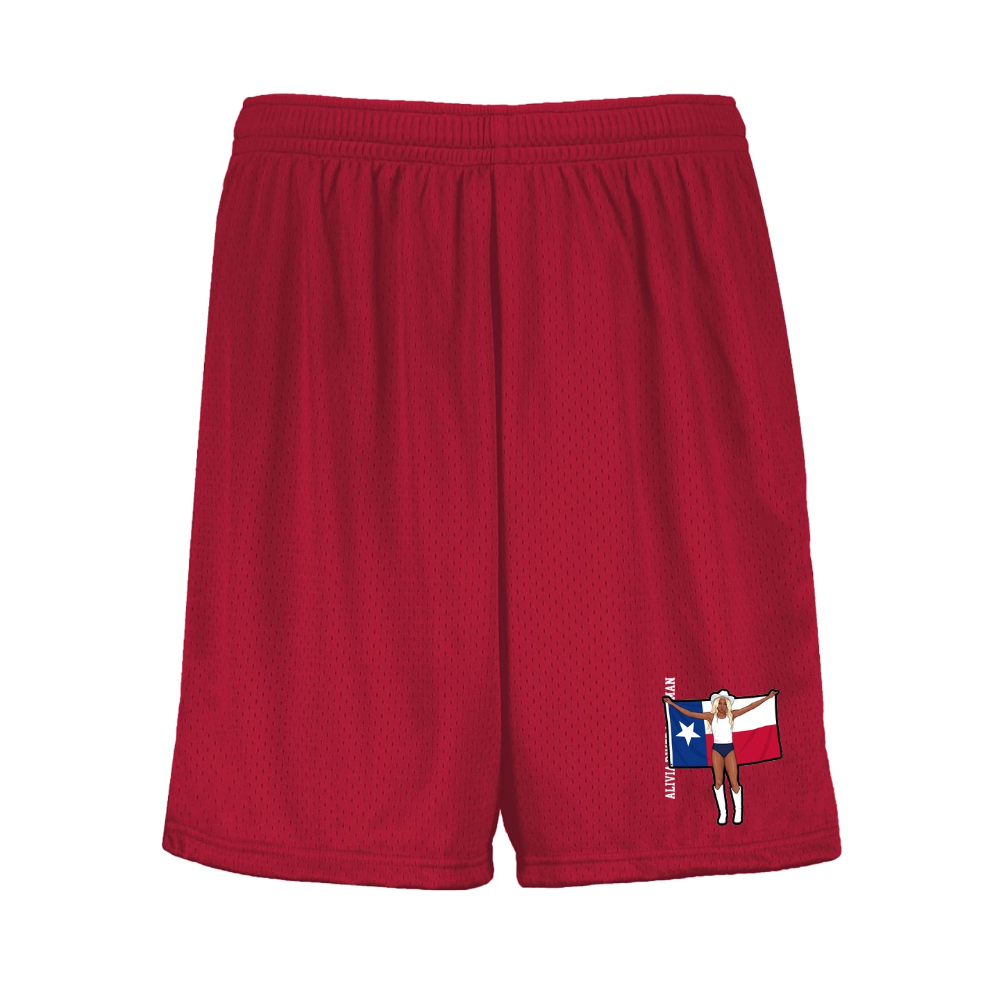 Shorts — Name Vertical in Red