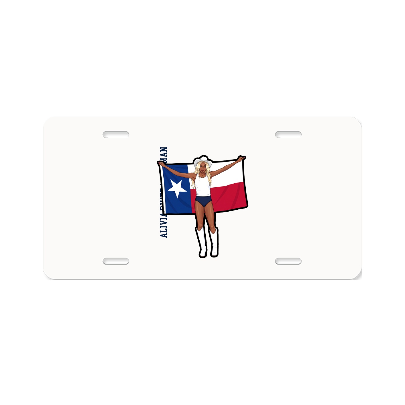 License Plate — Name Vertical in Classic