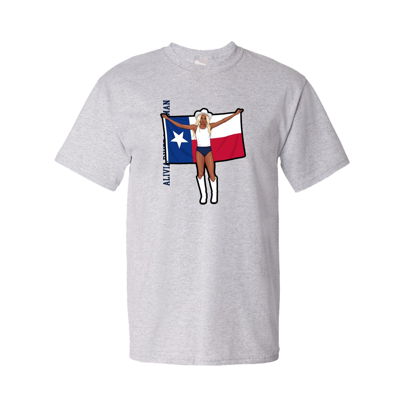 Youth Tee — Name Vertical in Grey