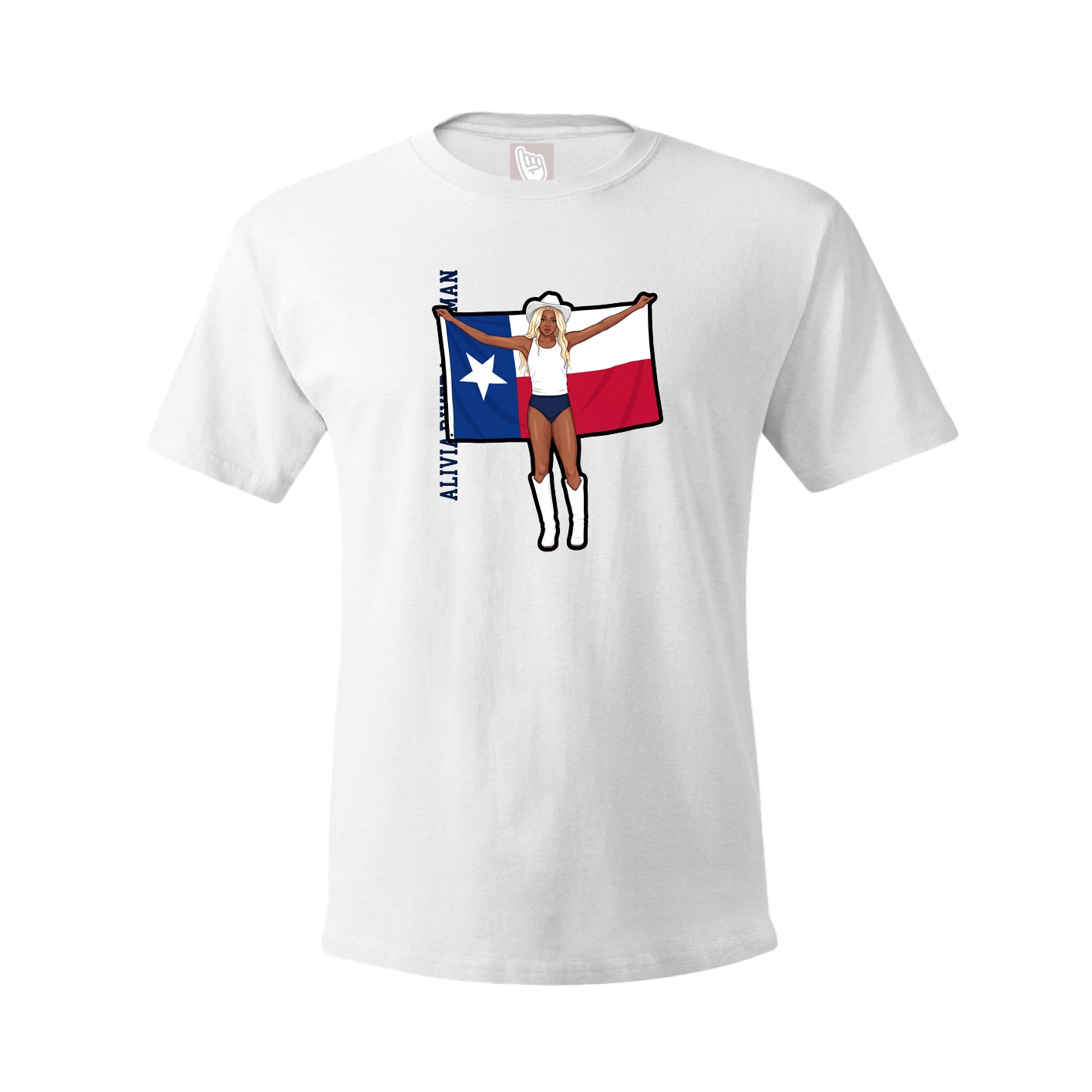 Youth Tee — Name Vertical in White