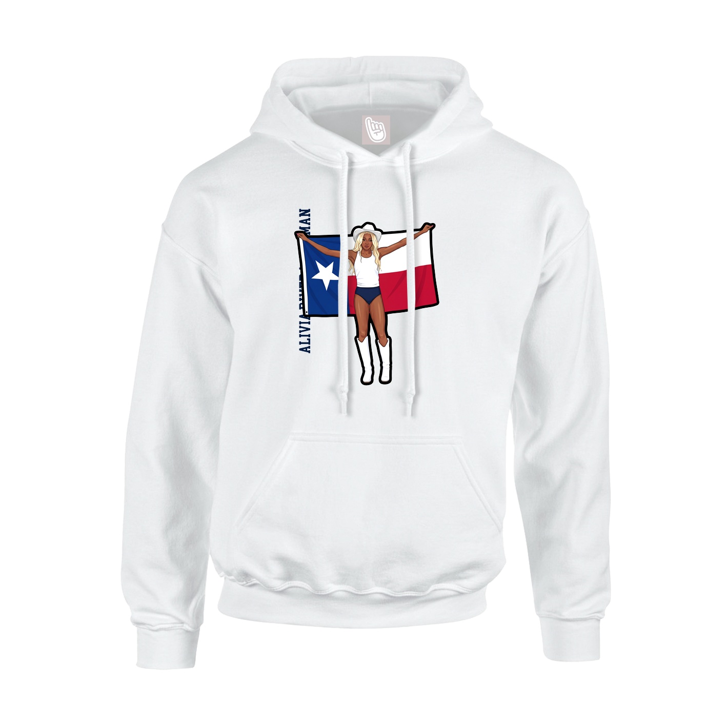 Youth Hoodie — Name Vertical in White