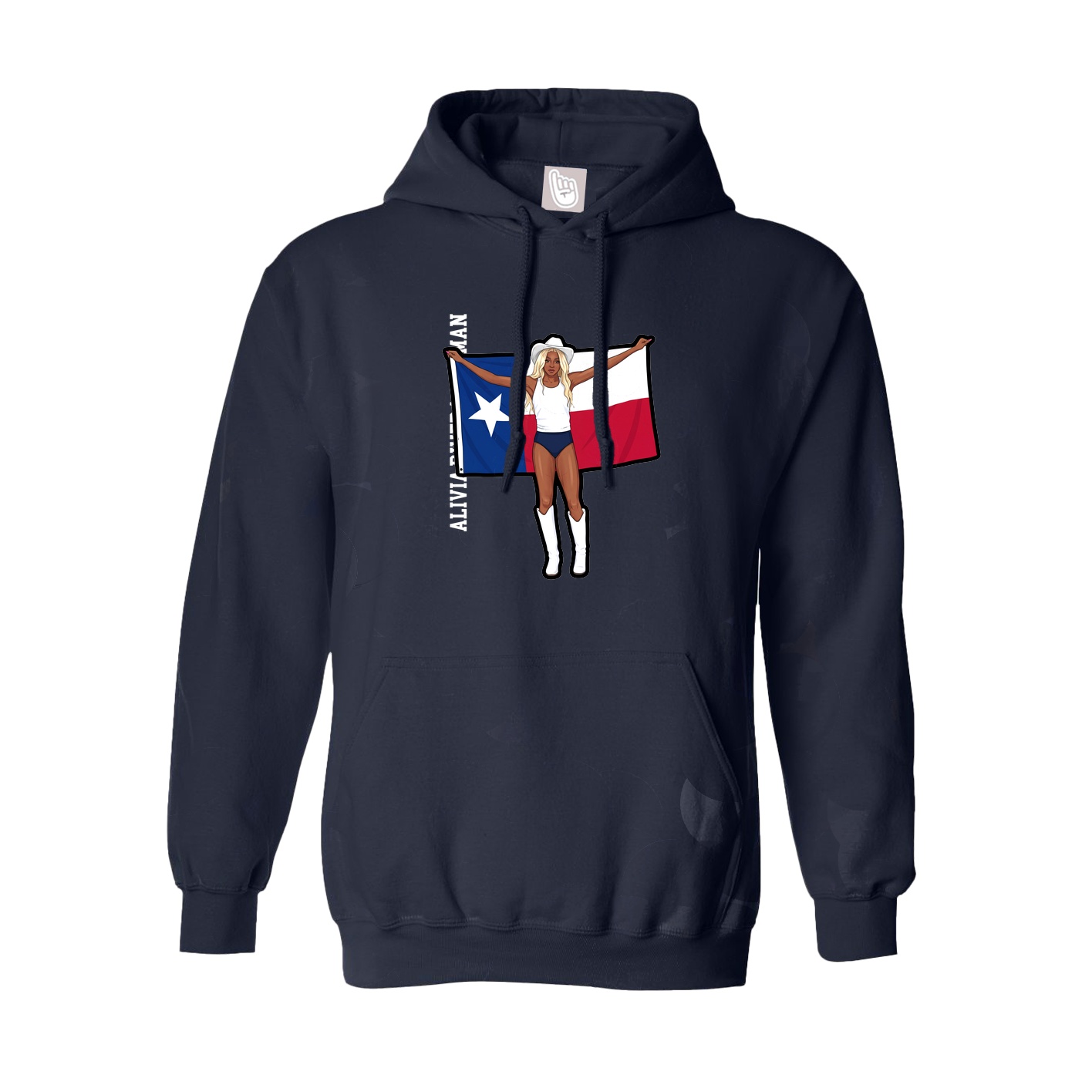 Youth Hoodie — Name Vertical in Navy