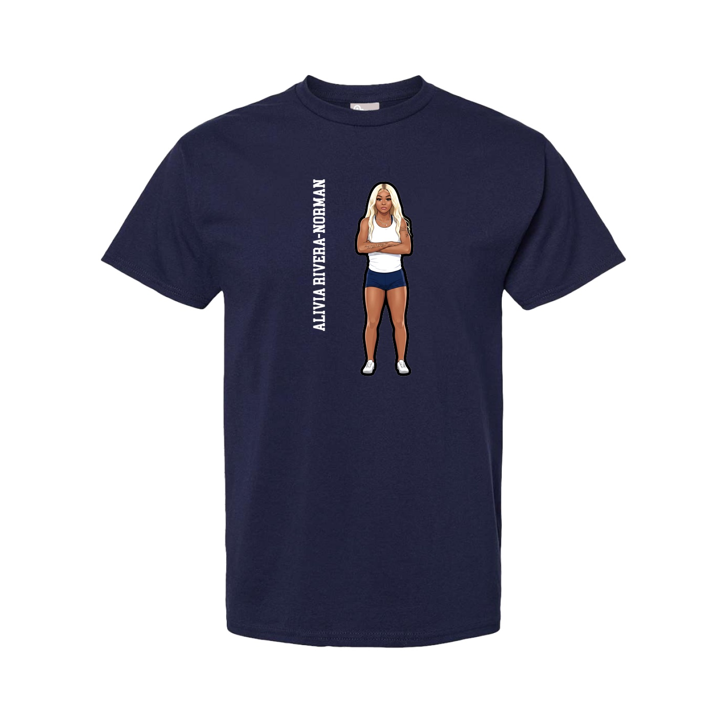 Tee — Name Vertical in Navy