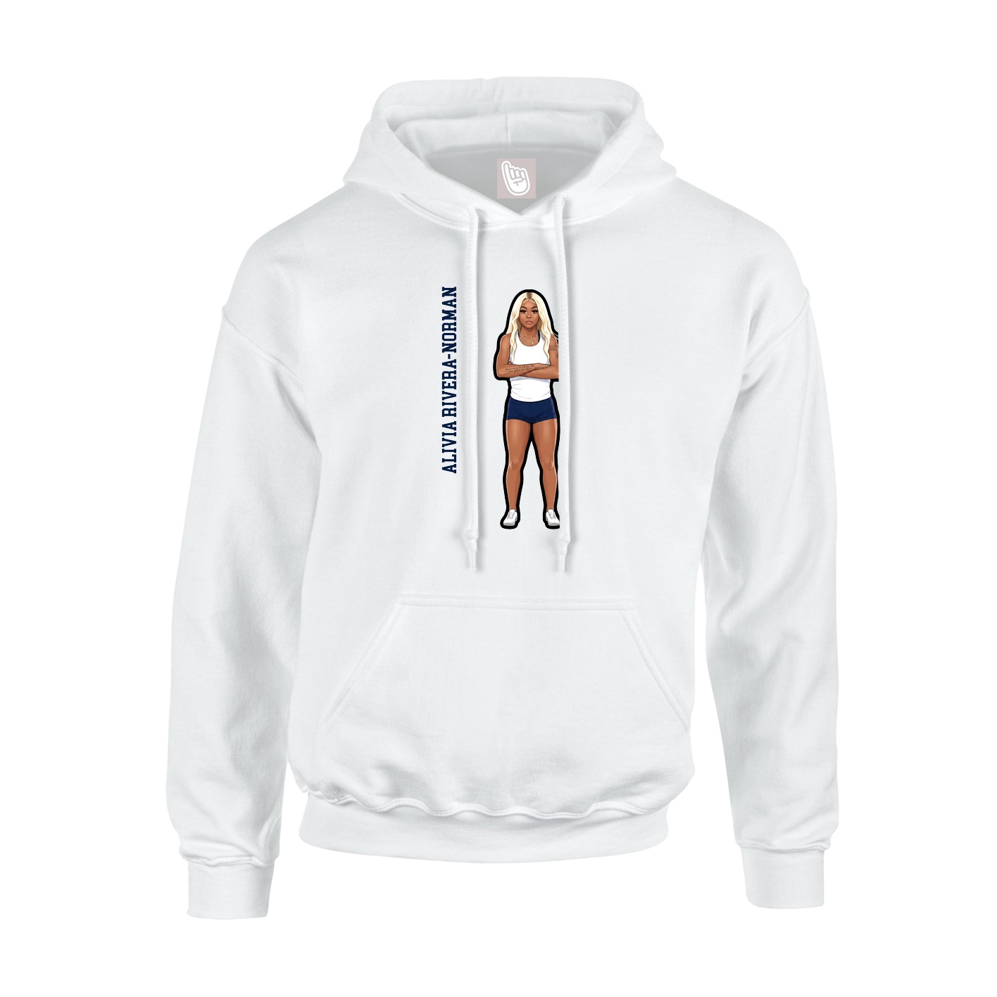 Youth Hoodie — Name Vertical in White